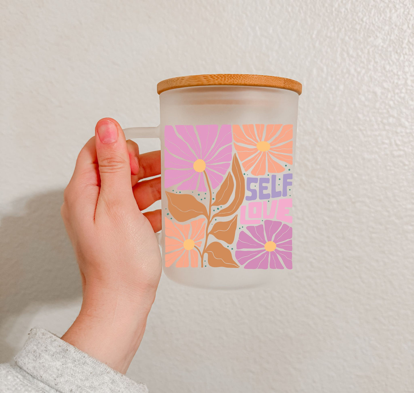 17 oz Frosted Glass Mug | Boho Quotes (10 Options)