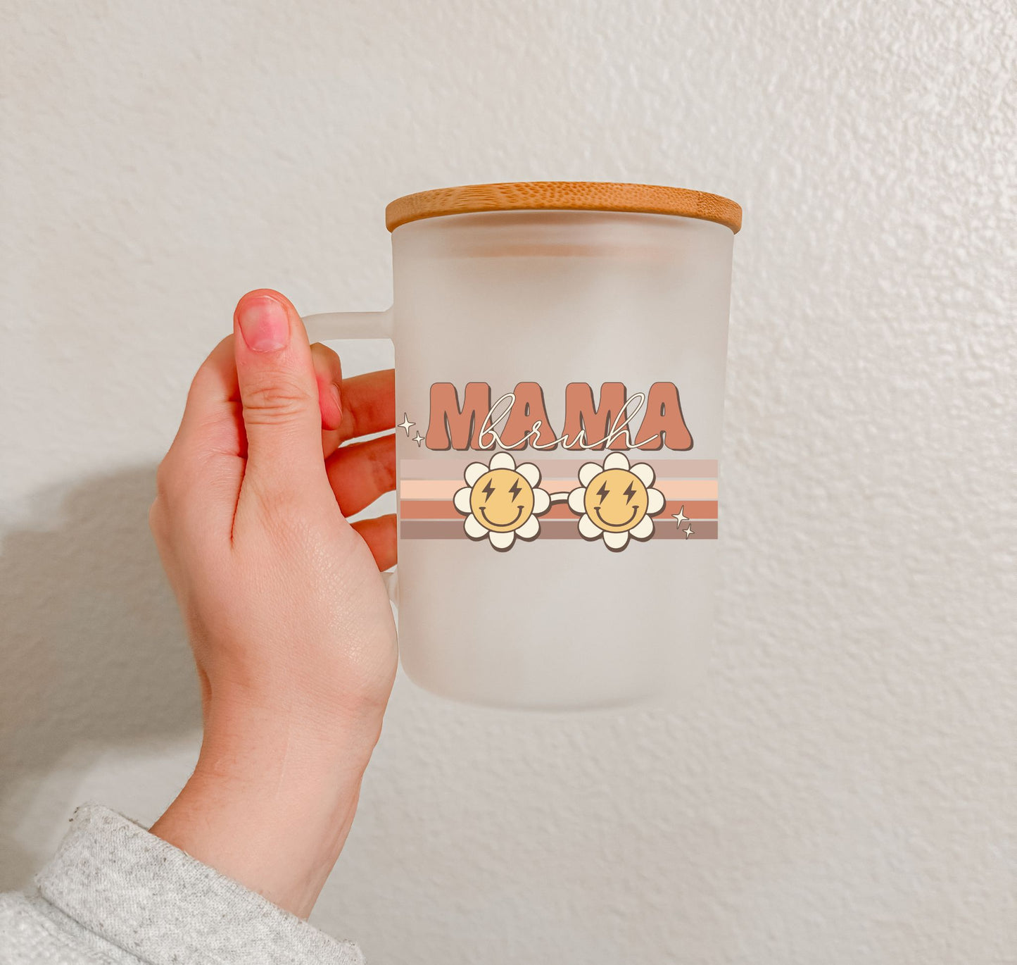 17 oz Frosted Glass Mug | Boho Mom (8 Options)