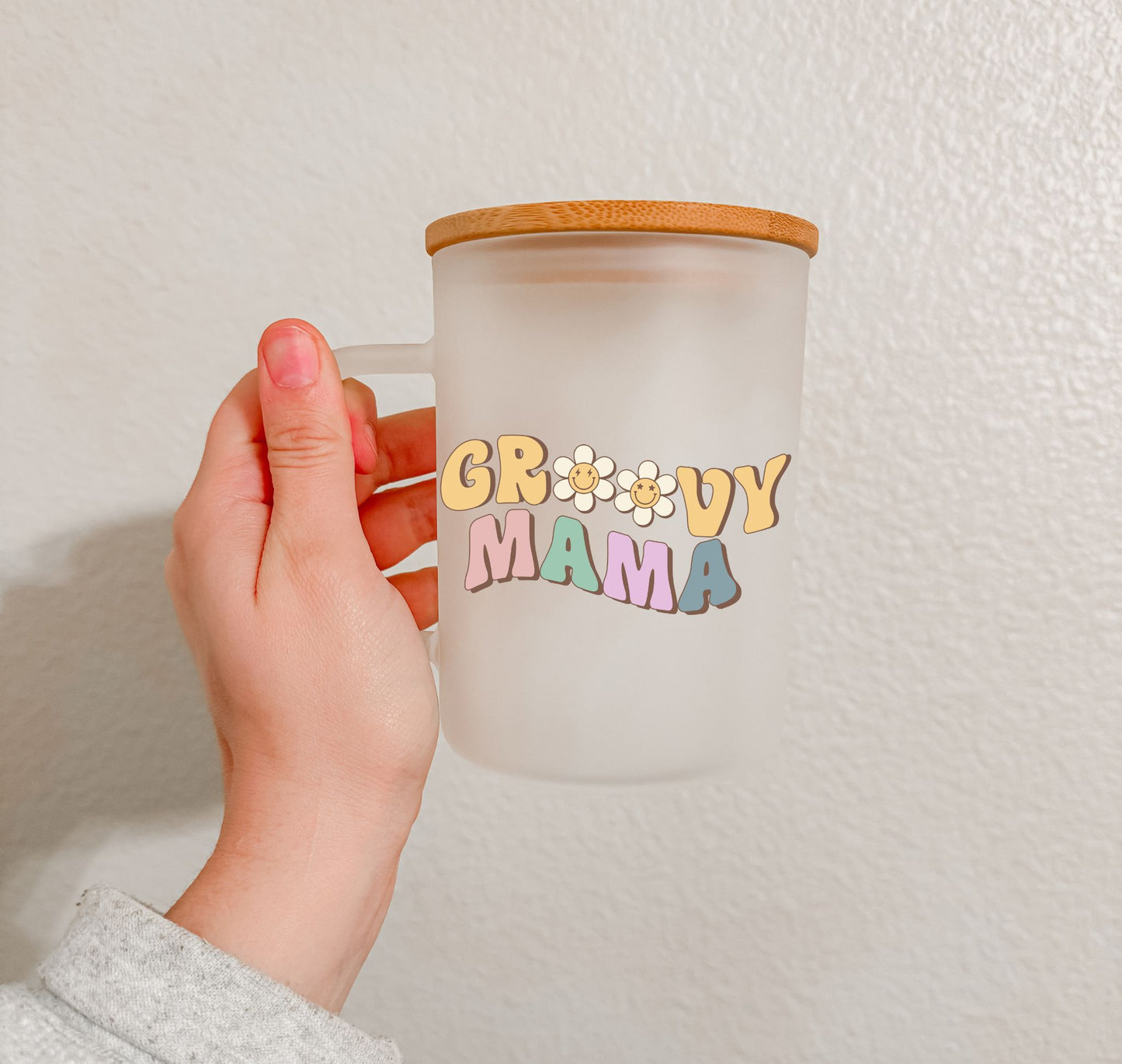 17 oz Frosted Glass Mug | Boho Mom (8 Options)