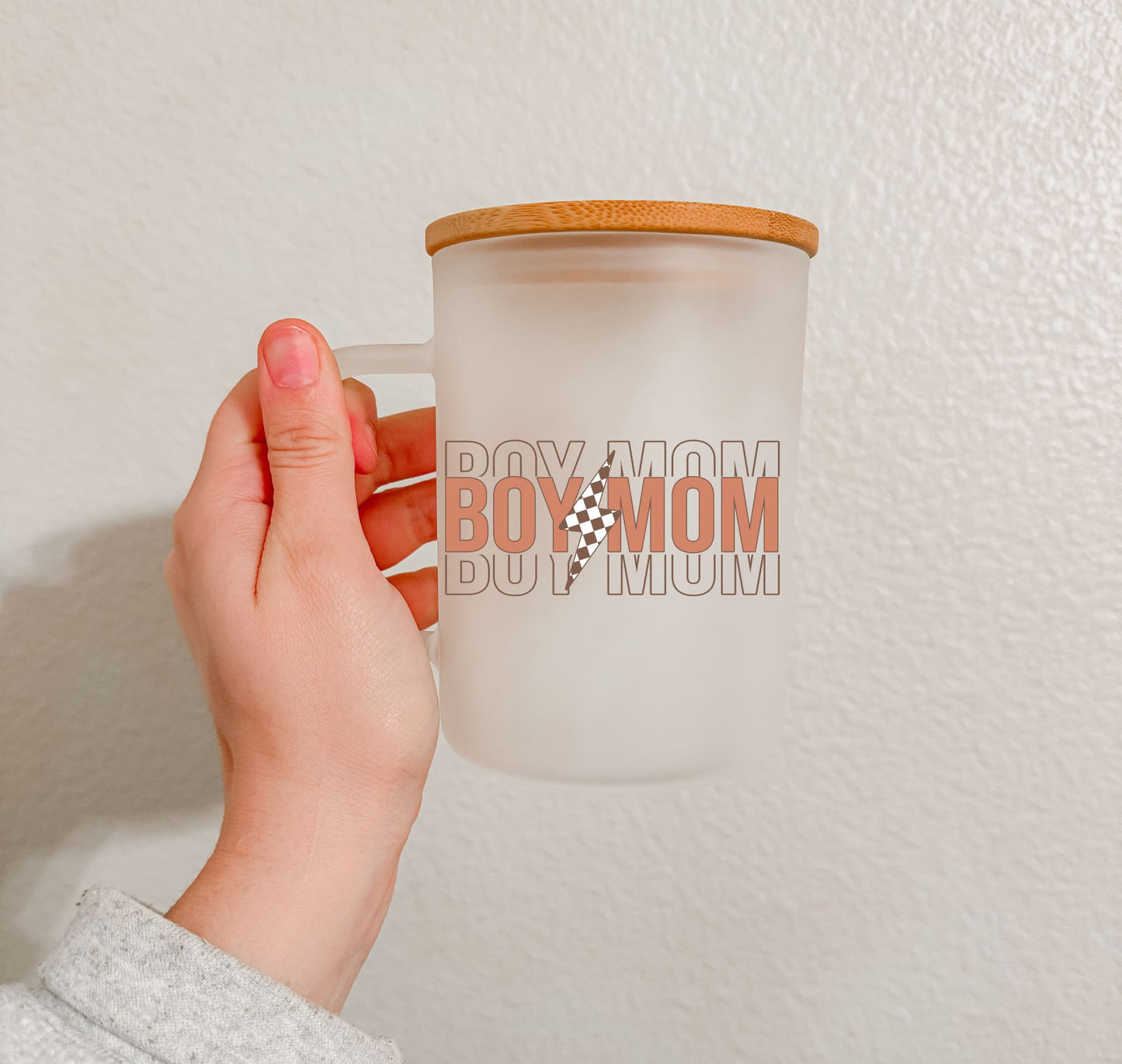 17 oz Frosted Glass Mug | Boho Mom (8 Options)