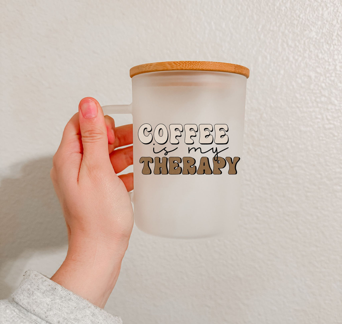 17 oz Frosted Glass Mug | Neutral Coffee (7 Options)