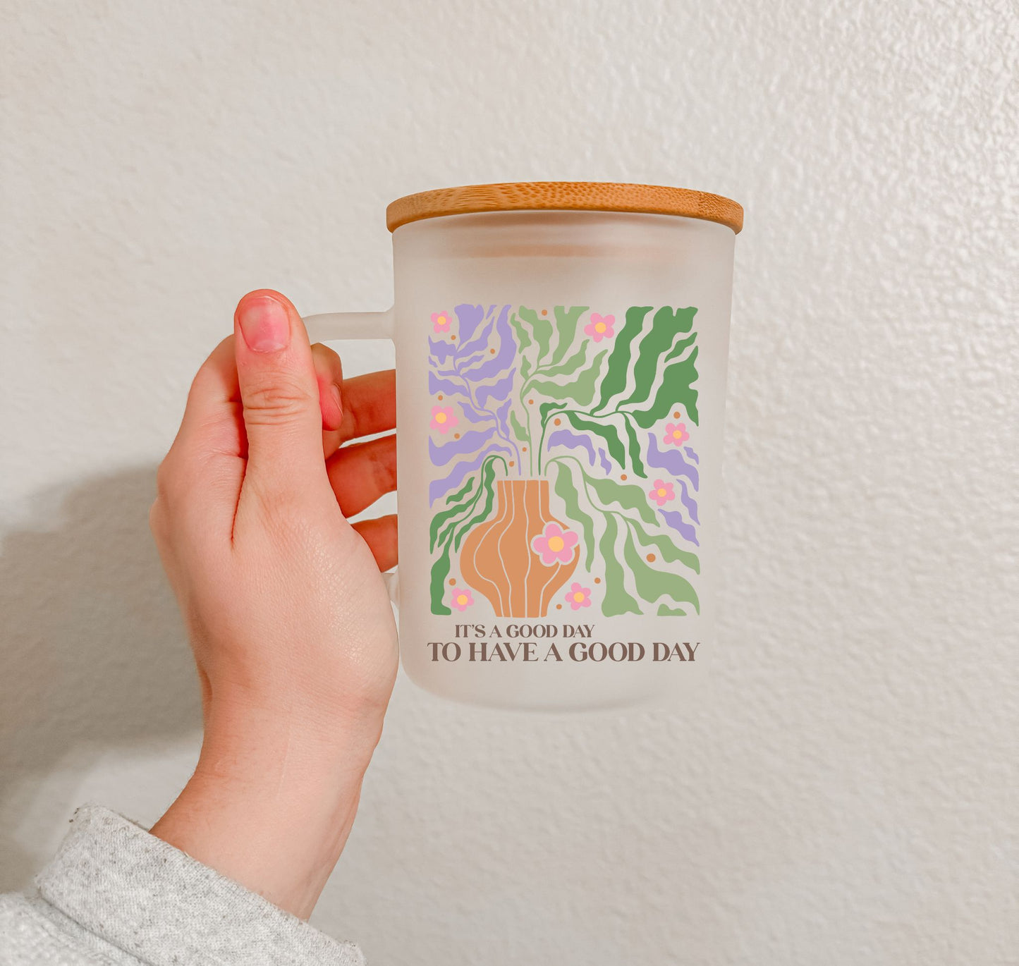 17 oz Frosted Glass Mug | Boho Quotes (10 Options)