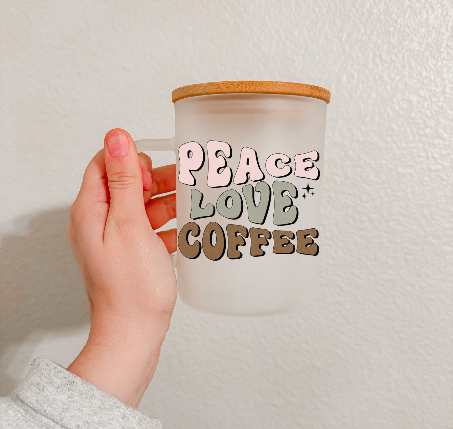 17 oz Frosted Glass Mug | Neutral Coffee (7 Options)