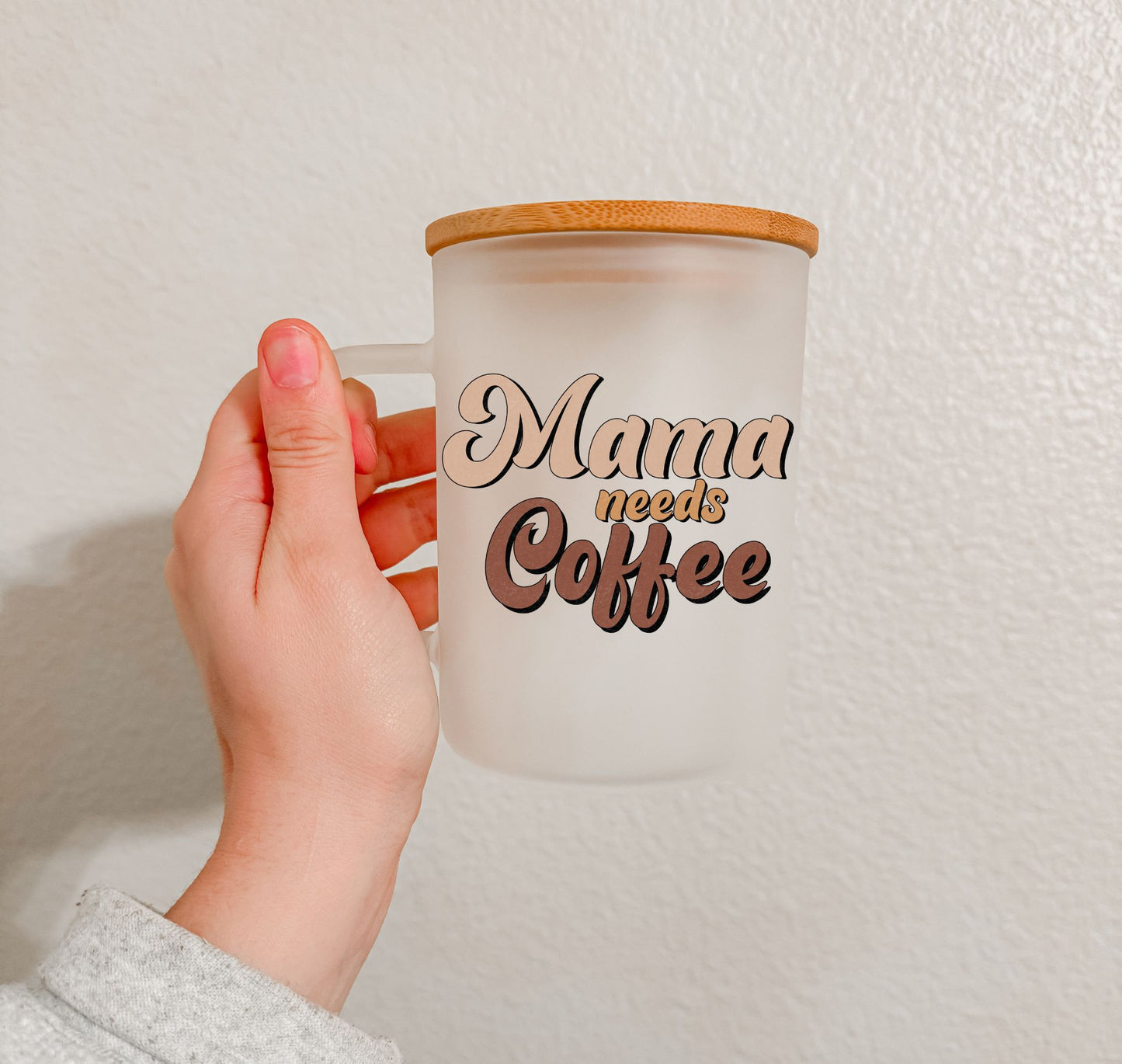 17 oz Frosted Glass Mug | Neutral Coffee (7 Options)