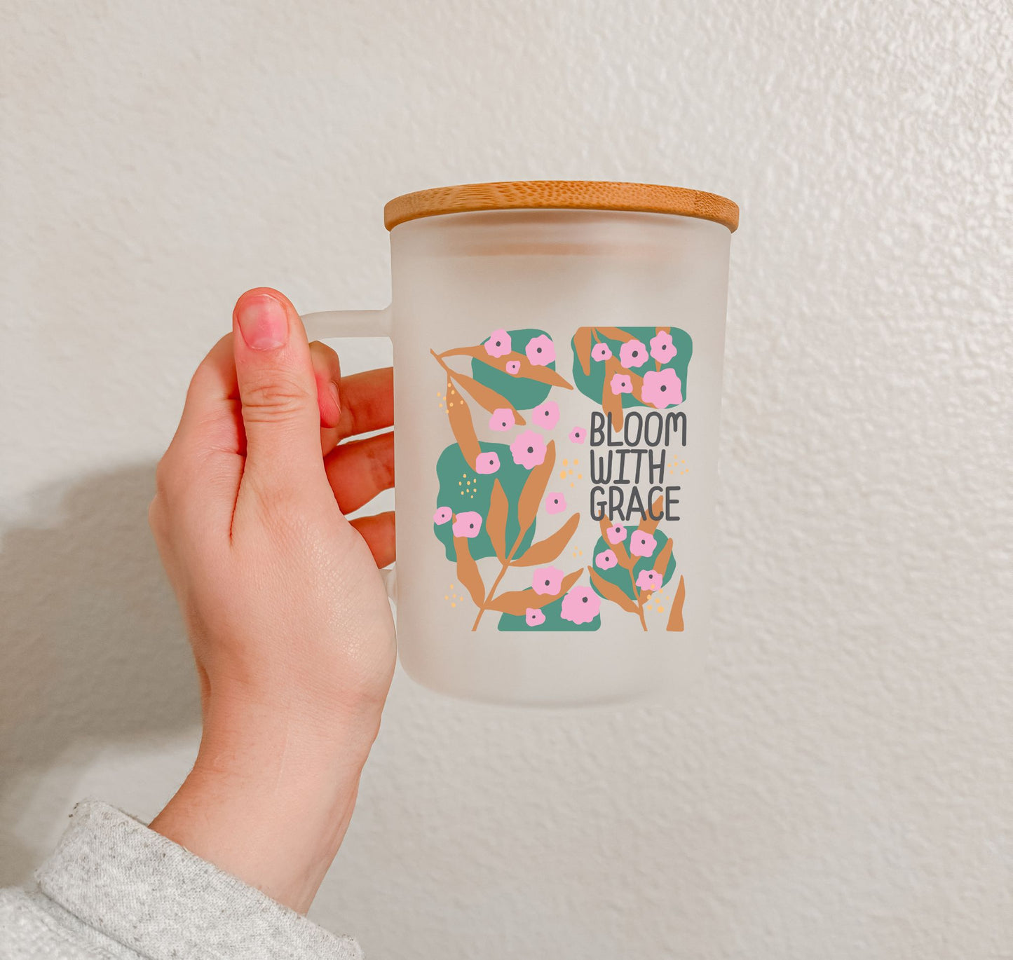 17 oz Frosted Glass Mug | Boho Quotes (10 Options)