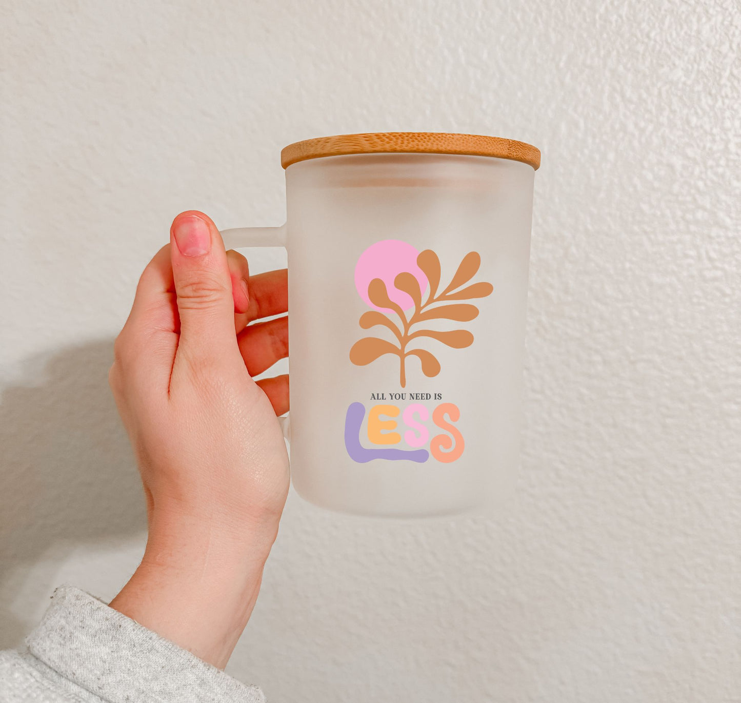17 oz Frosted Glass Mug | Boho Quotes (10 Options)