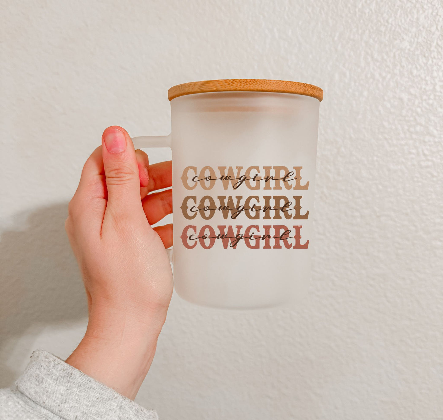 17 oz Frosted Glass Mug | Cowgirl Vibes (10 Options)