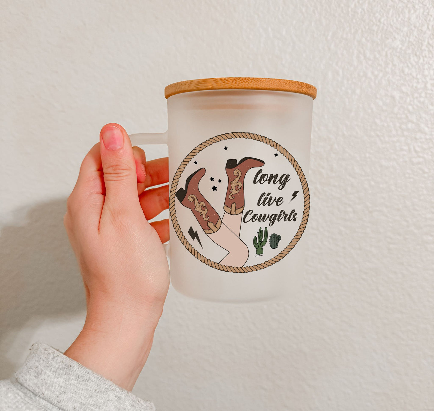 17 oz Frosted Glass Mug | Cowgirl Vibes (10 Options)