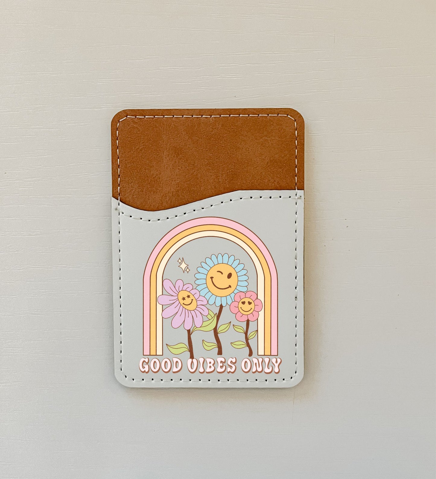 Groovy Flower Leather Card Holder (6 Options)