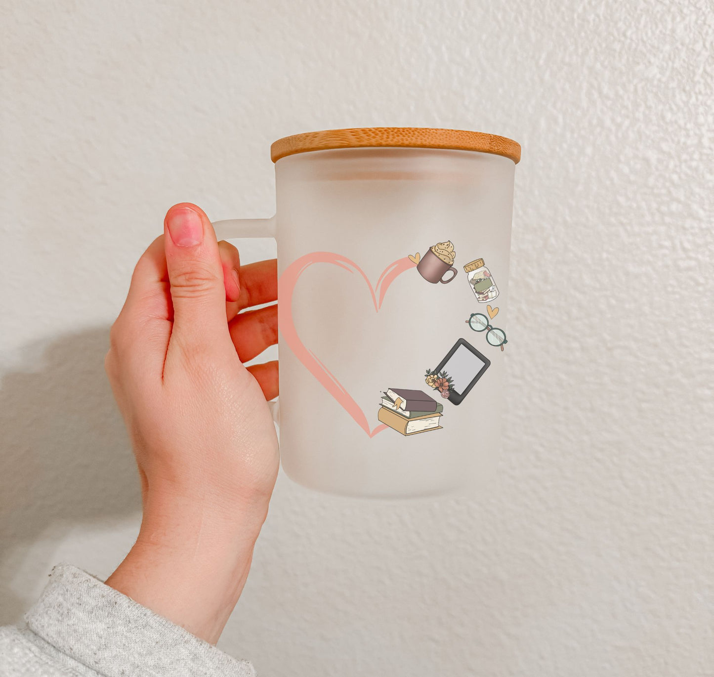 17 oz Frosted Glass Mug | Book Lovers (16 Options)