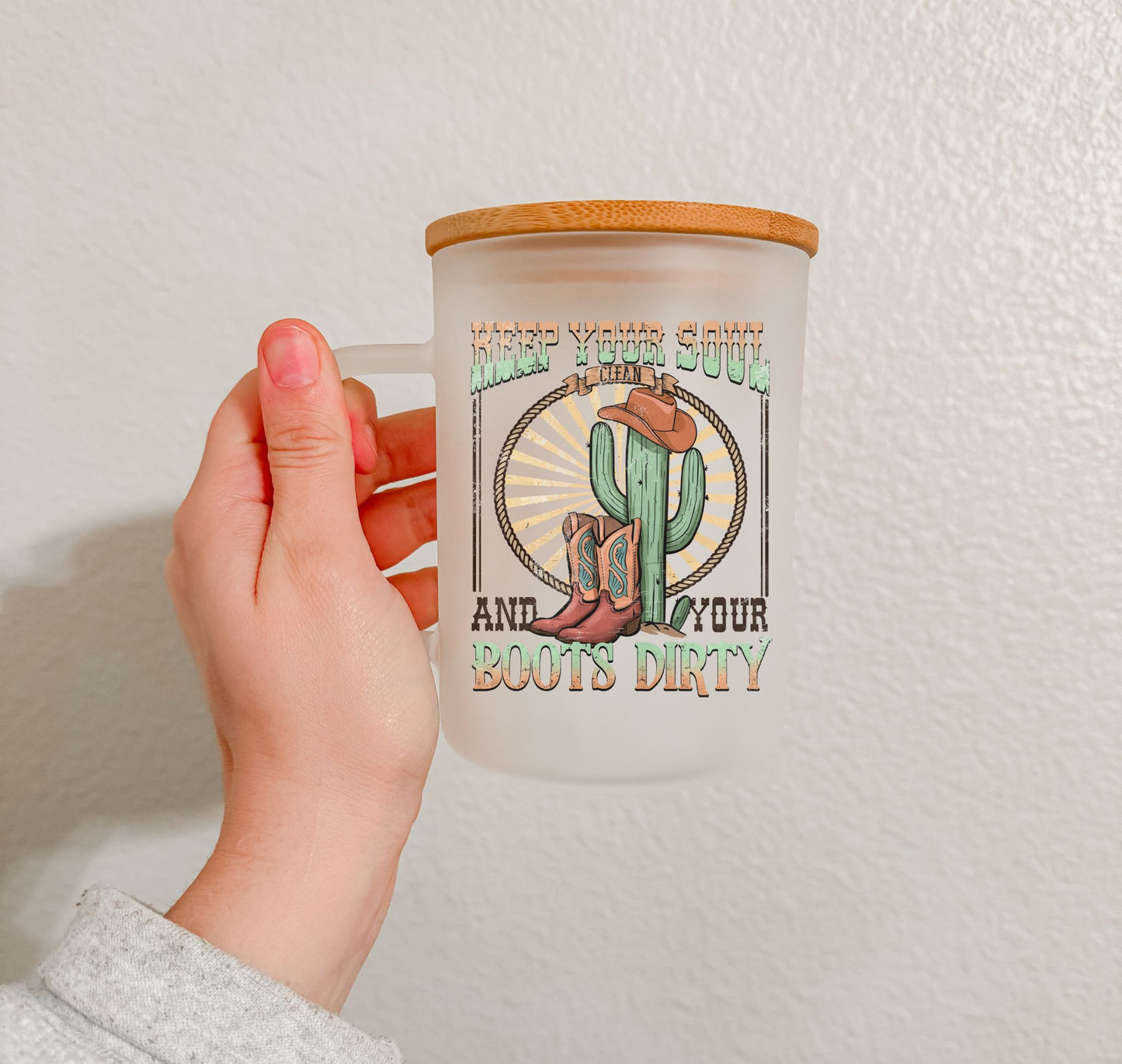 17 oz Frosted Glass Mug | Western Vibes (15 Options)