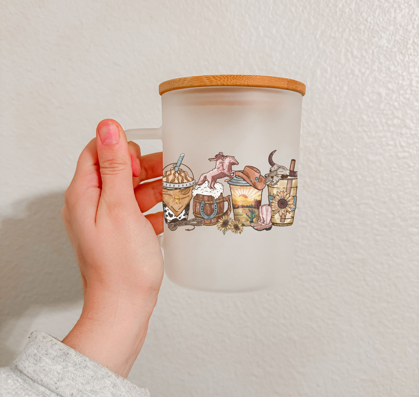 17 oz Frosted Glass Mug | Western Vibes (15 Options)