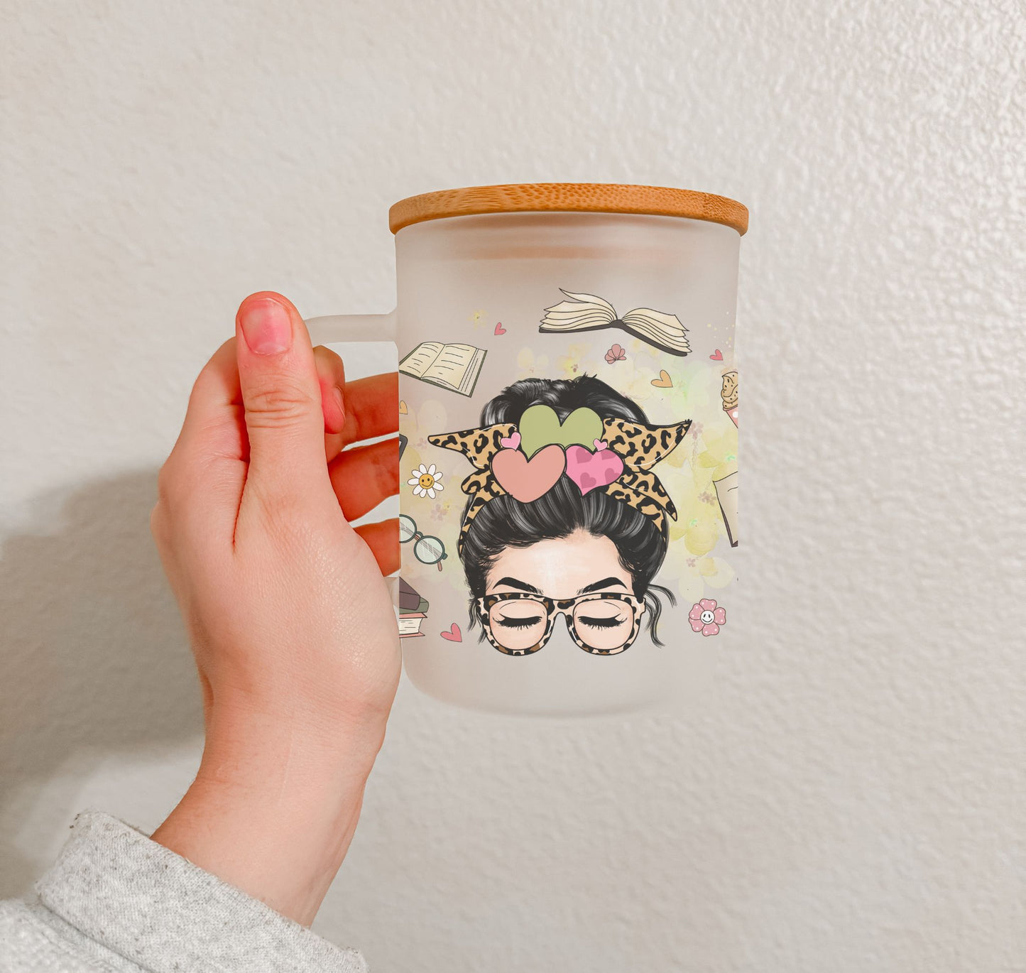 17 oz Frosted Glass Mug | Book Lovers (16 Options)