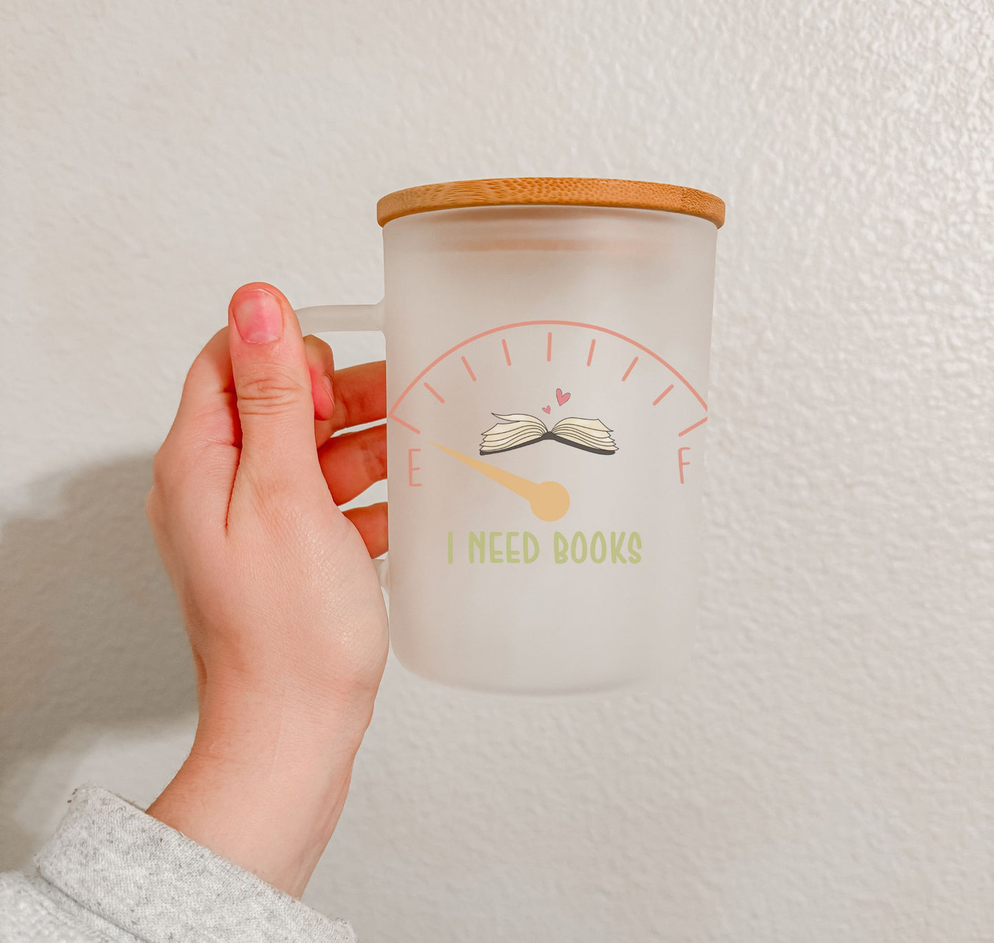 17 oz Frosted Glass Mug | Book Lovers (16 Options)
