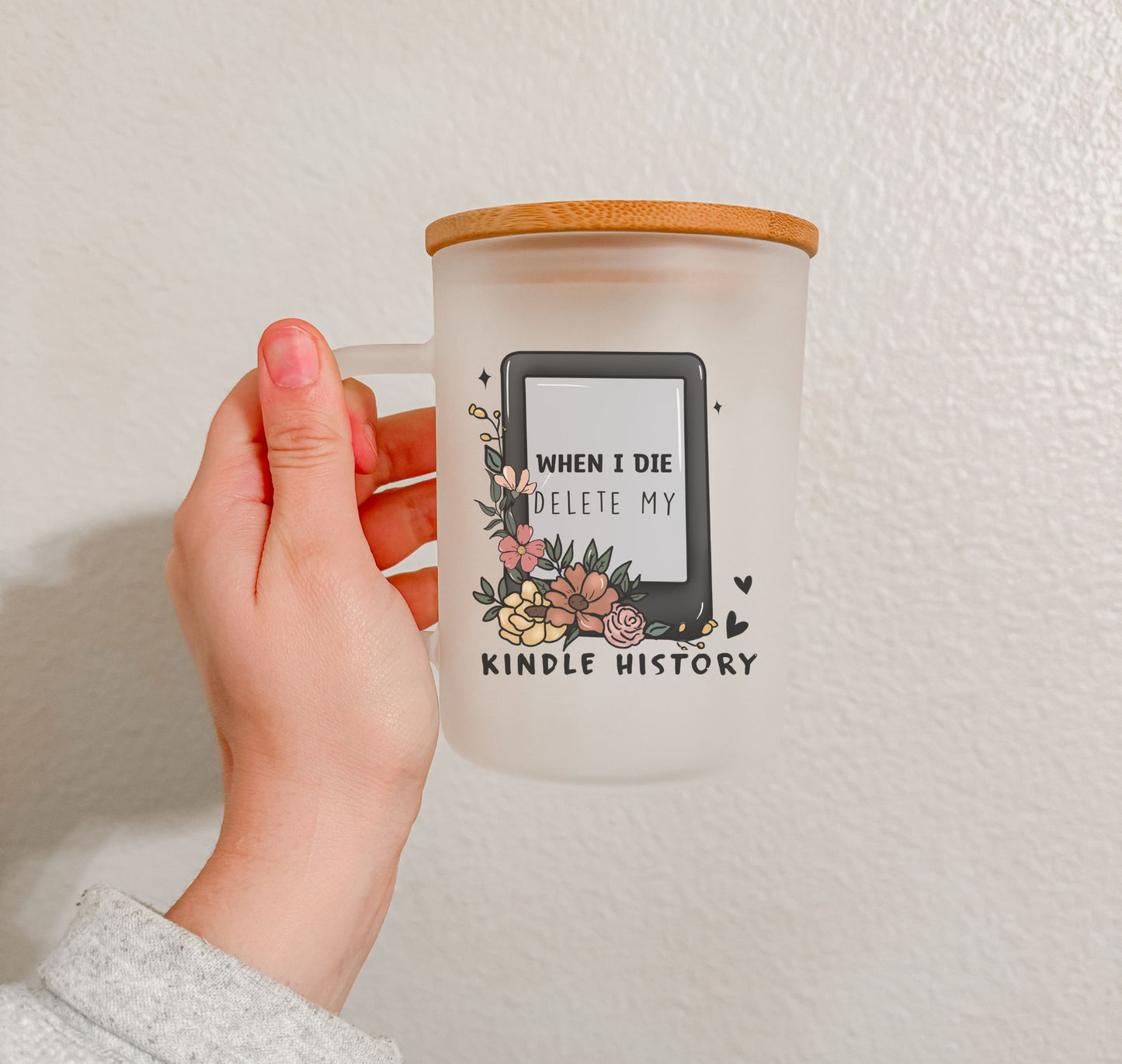 17 oz Frosted Glass Mug | Book Lovers (16 Options)