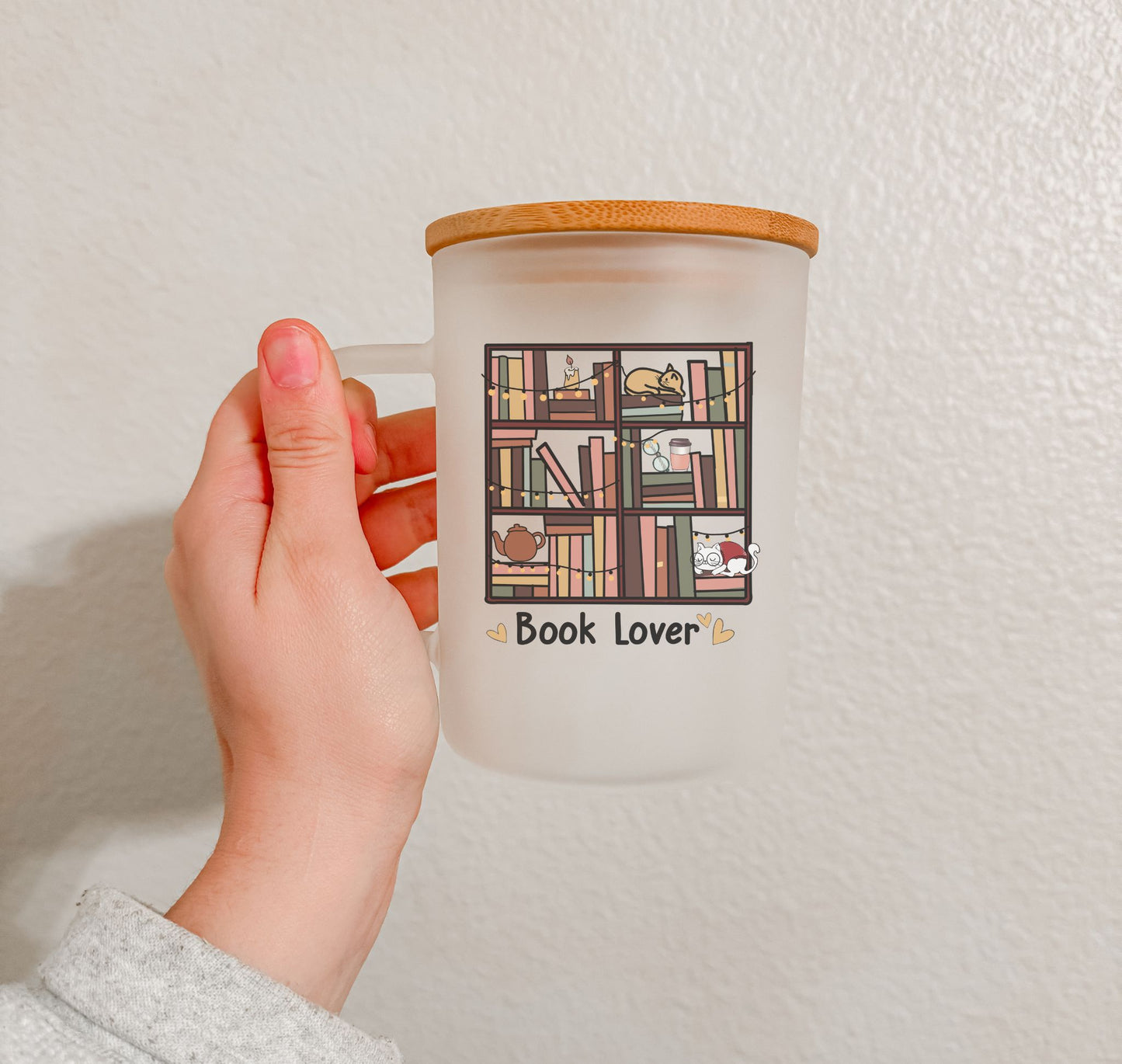 17 oz Frosted Glass Mug | Book Lovers (16 Options)