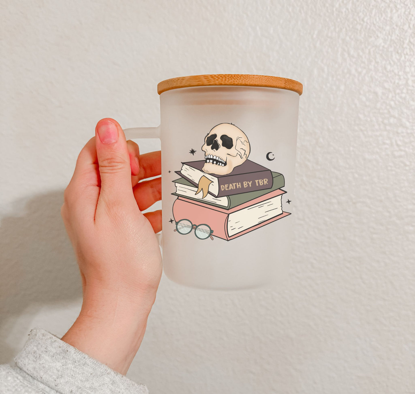 17 oz Frosted Glass Mug | Book Lovers (16 Options)