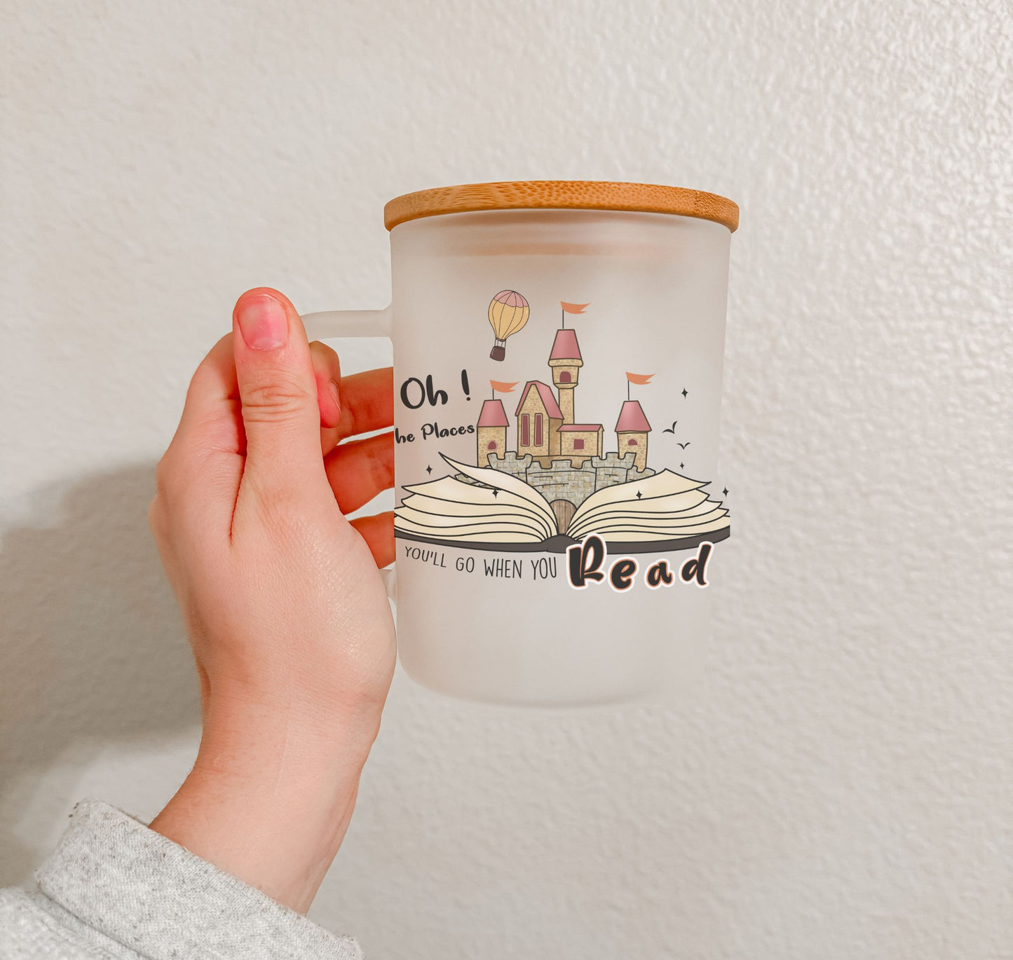17 oz Frosted Glass Mug | Book Lovers (16 Options)