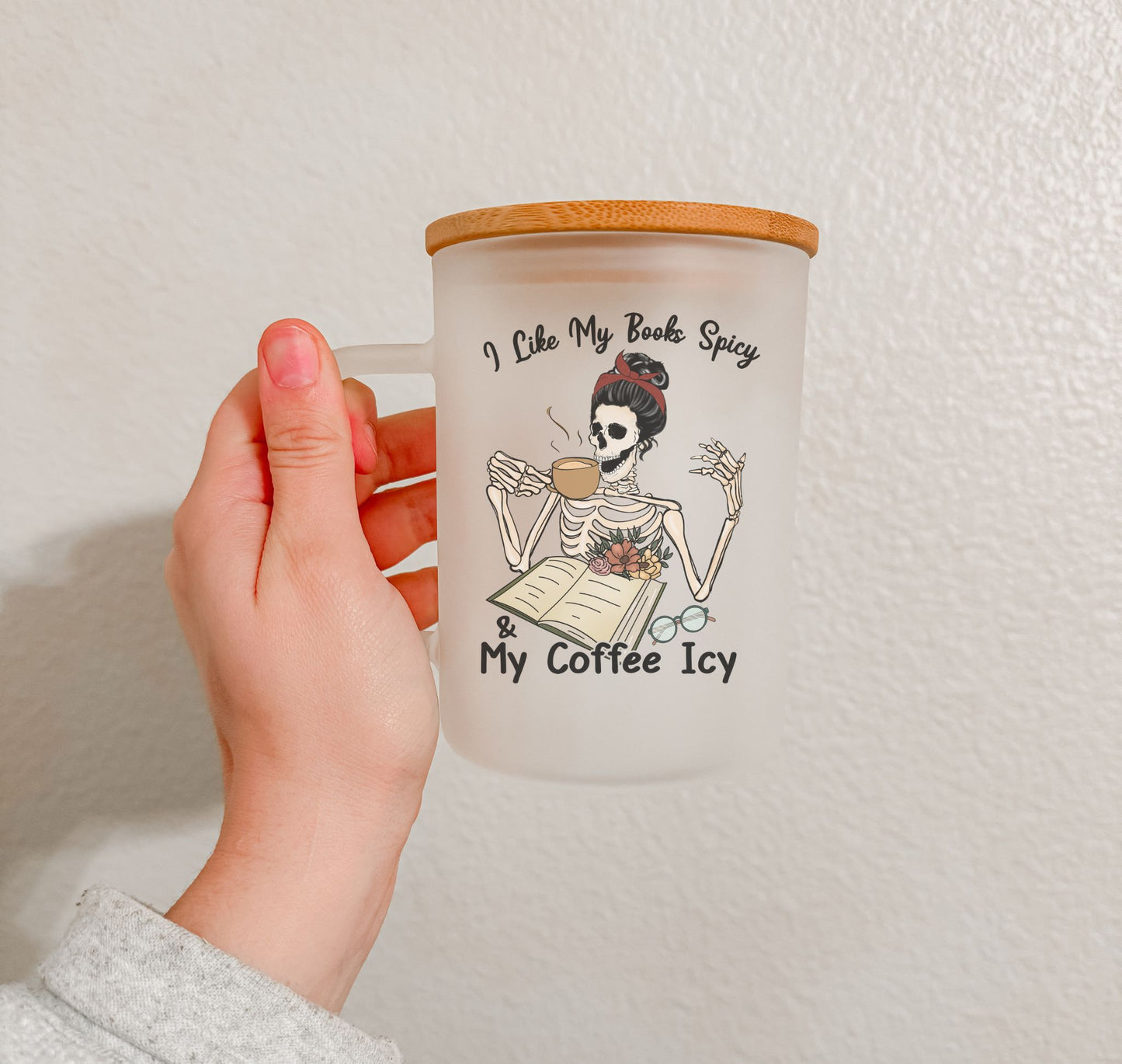 17 oz Frosted Glass Mug | Book Lovers (16 Options)