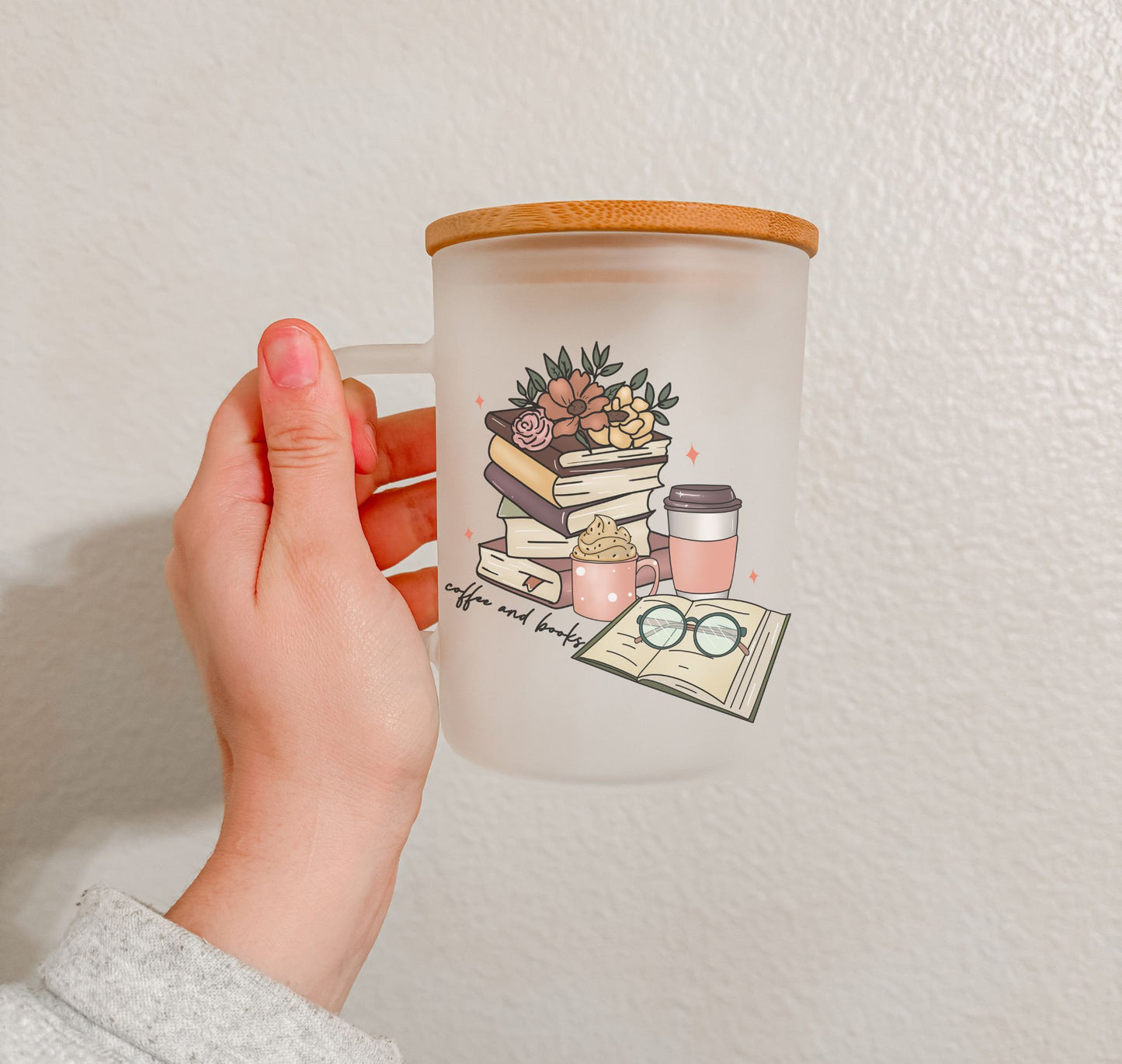 17 oz Frosted Glass Mug | Book Lovers (16 Options)
