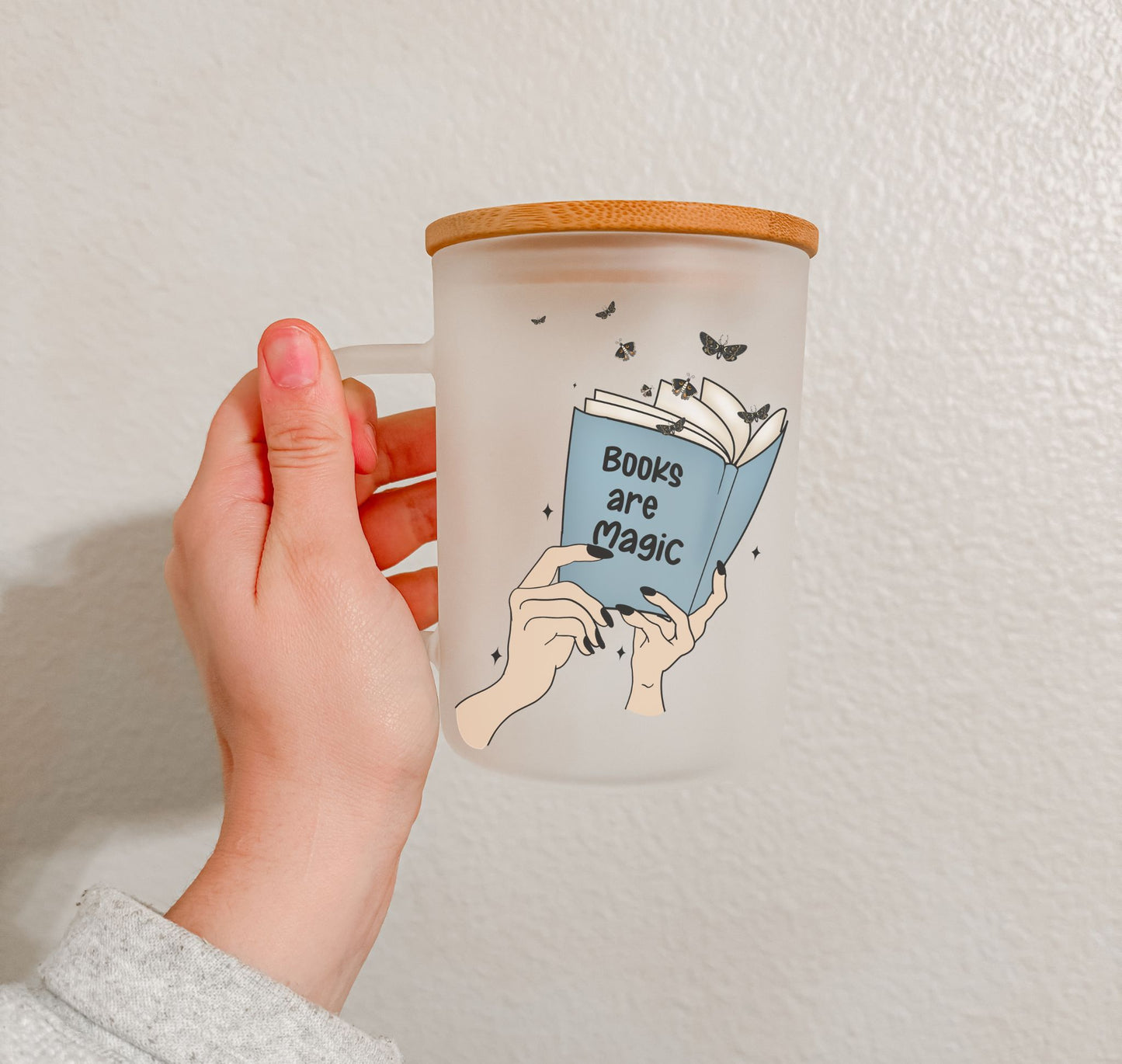 17 oz Frosted Glass Mug | Book Lovers (16 Options)