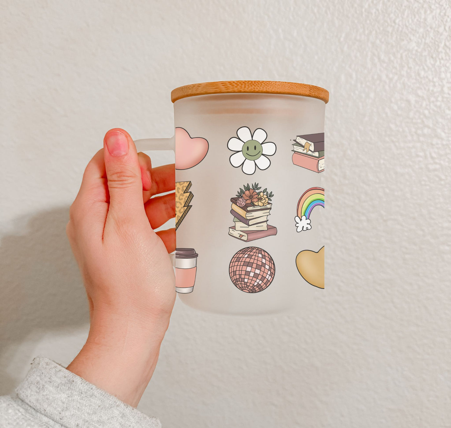 17 oz Frosted Glass Mug | Book Lovers (16 Options)