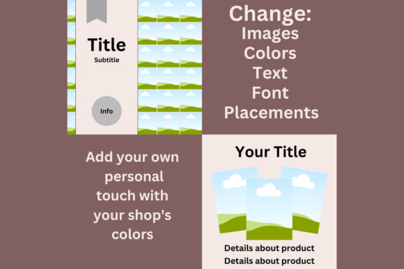 30+ Customizable Etsy Listing Canva Template Set for Digital Products