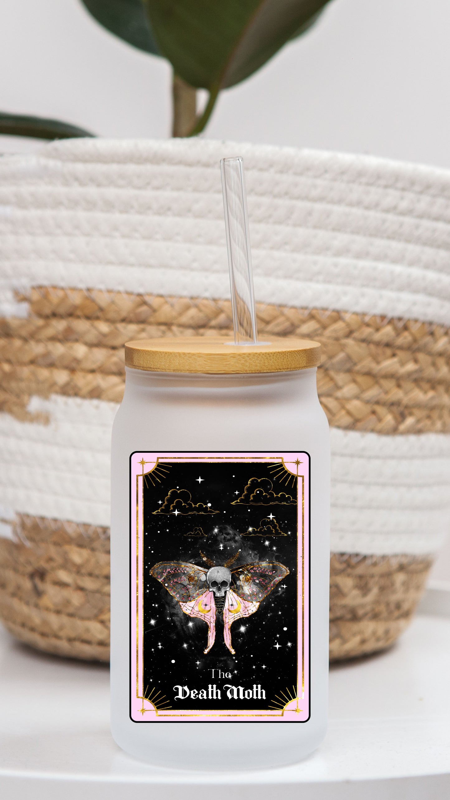 16 oz Frosted Glass Can | Lovers Tarot (6 Options)