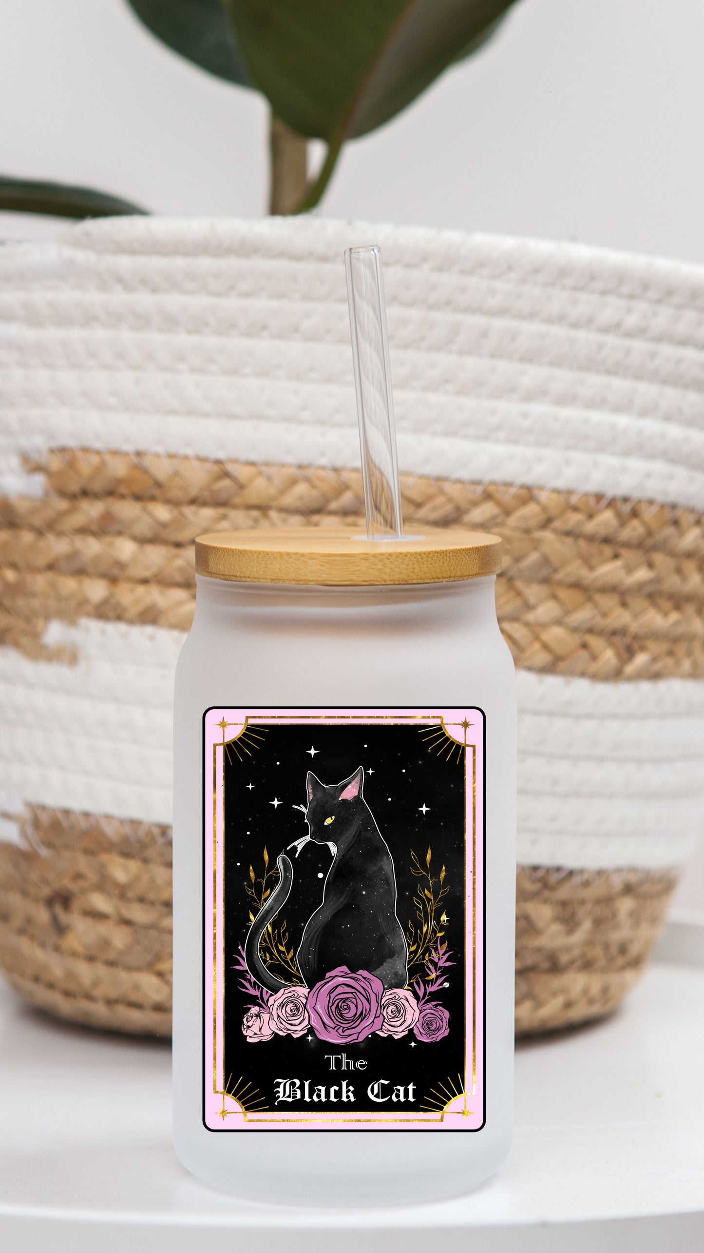 16 oz Frosted Glass Can | Lovers Tarot (6 Options)