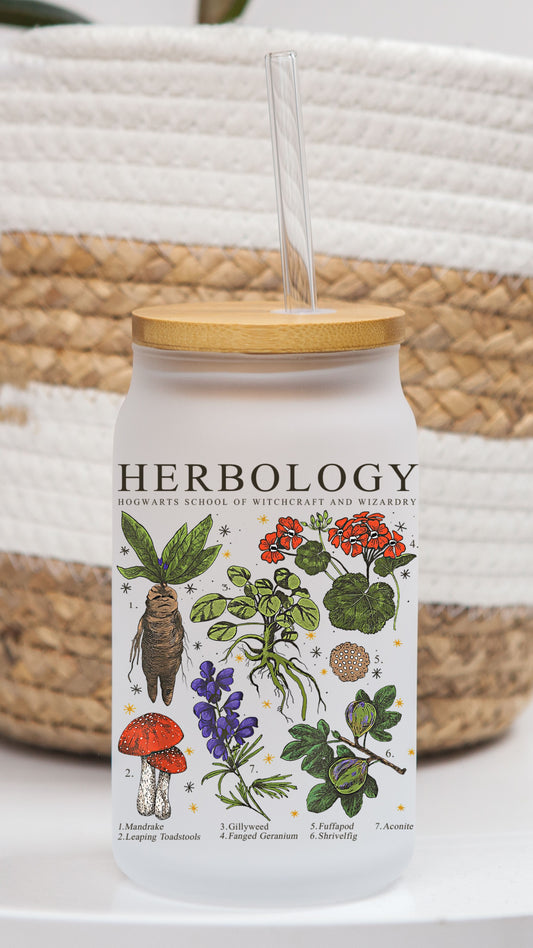 16oz Frosted Glass Can | Herbology (2 Options)