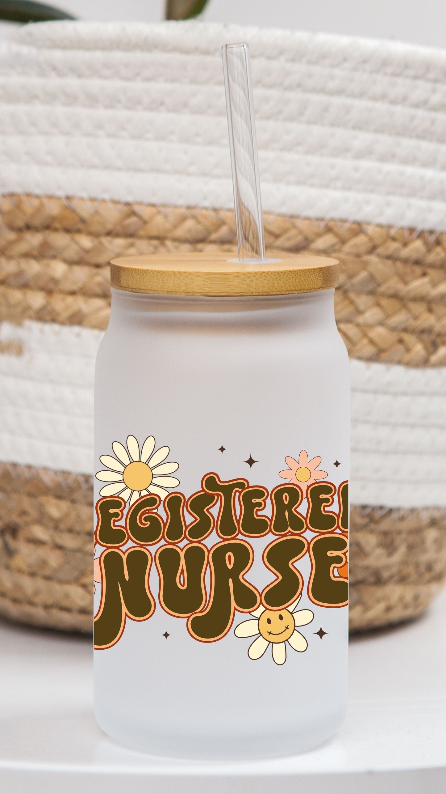 16oz Frosted Glass Can | Groovy Nursing (11 Options)