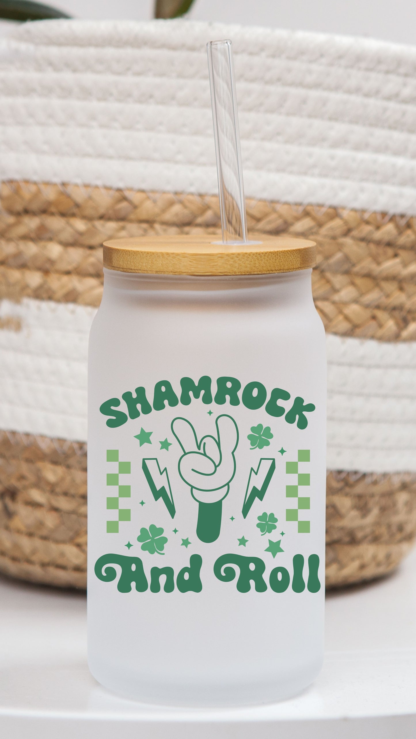 16 oz Frosted Glass Can | St Patty (13 Options)