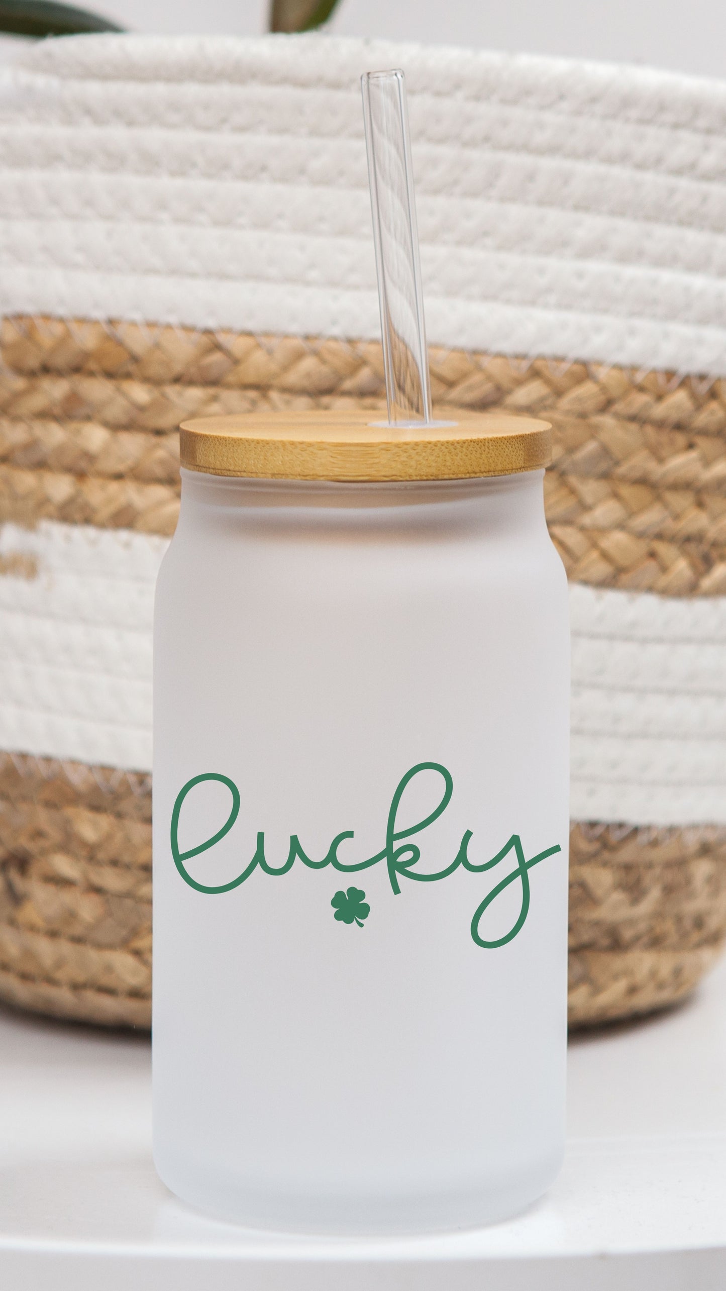 16 oz Frosted Glass Can | St Patty (13 Options)