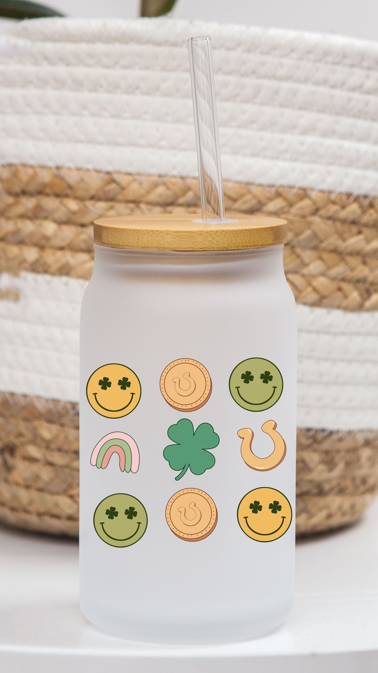 16 oz Frosted Glass Can | Lucky Vibes (13 Options)