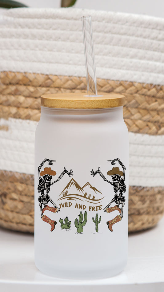 16 oz Frosted Glass Can | Cowgirl Vibes (10 Options)