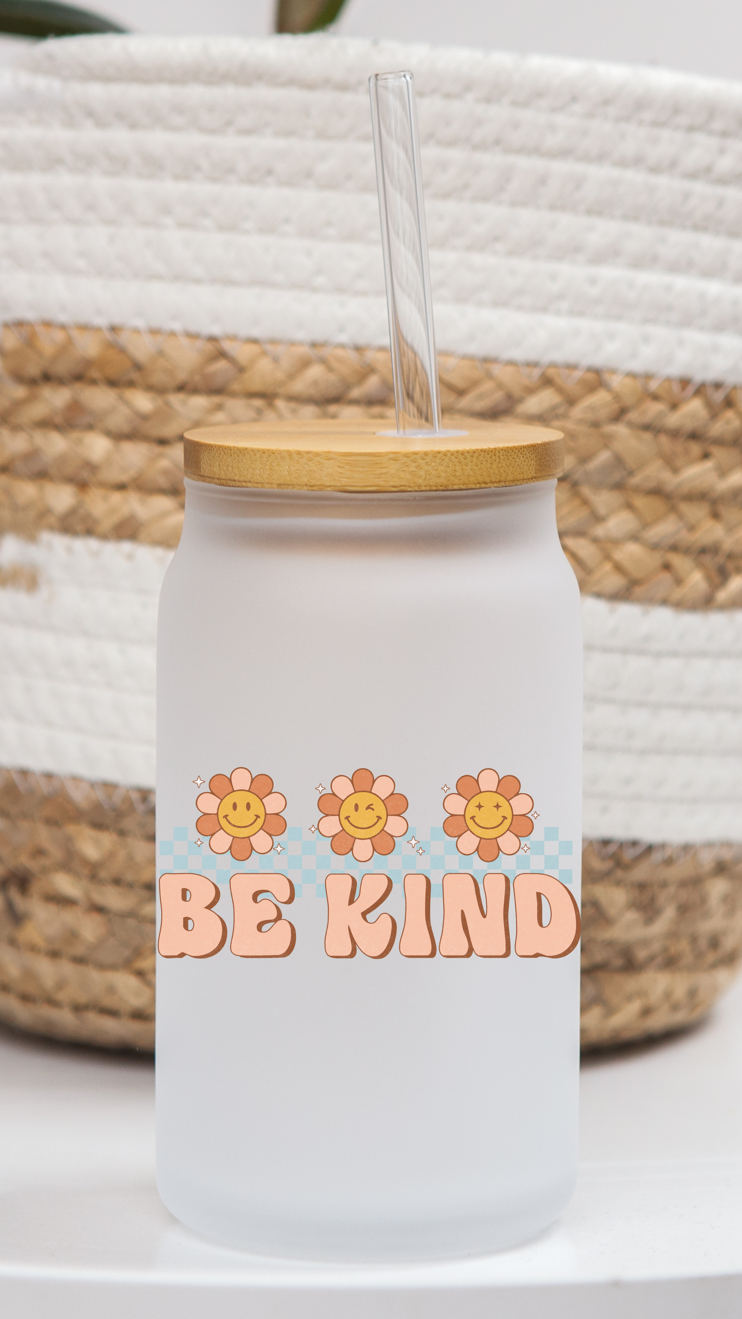 16 oz Frosted Glass Can | Retro Be Kind (9 Options)