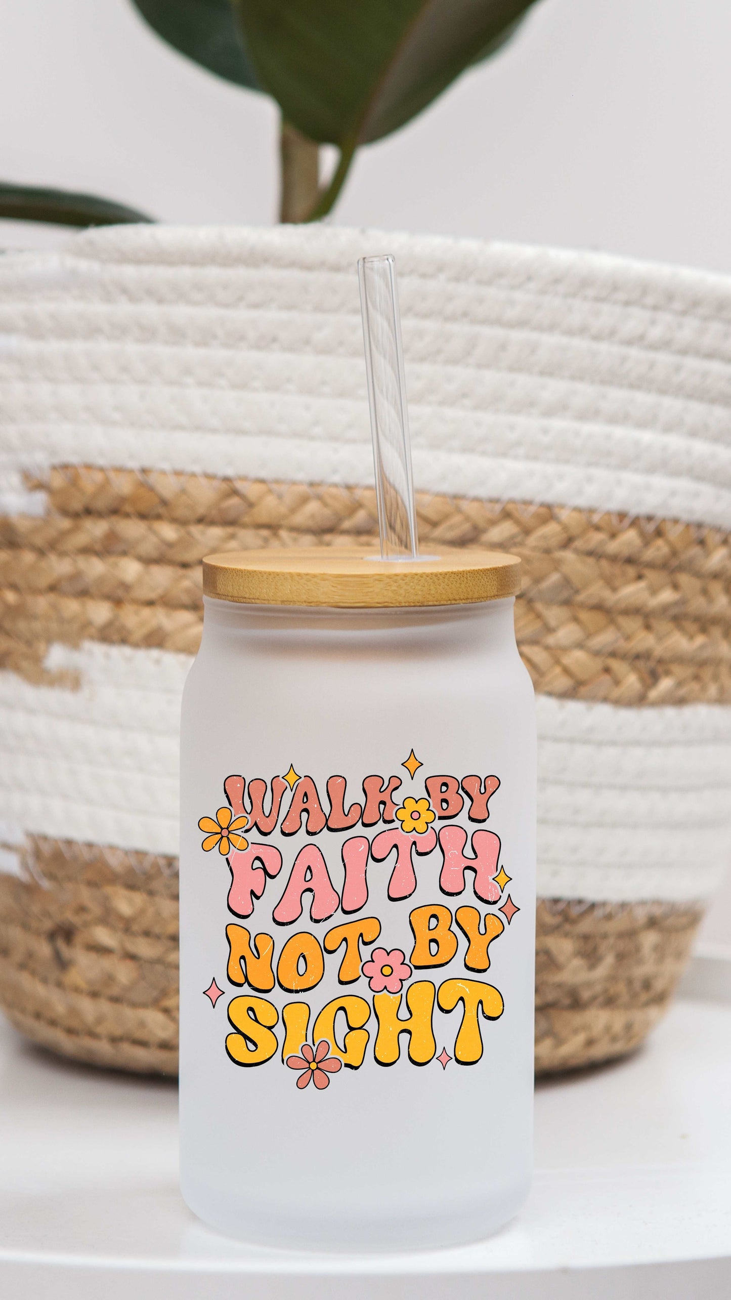 16 oz frosted glass can | bible quotes (13 options)