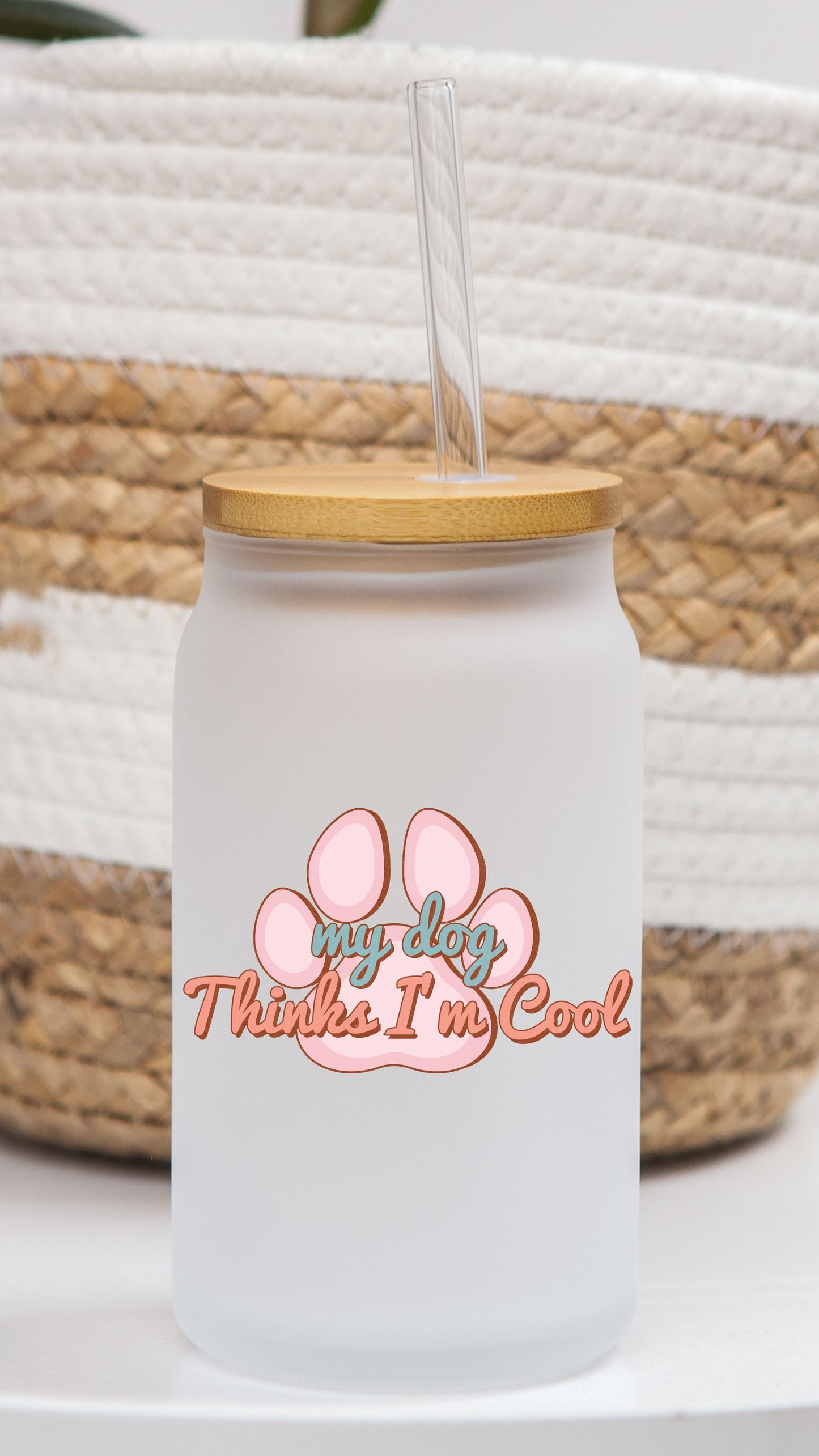 16 oz Frosted Glass Can | Dog Lover (9 Options)