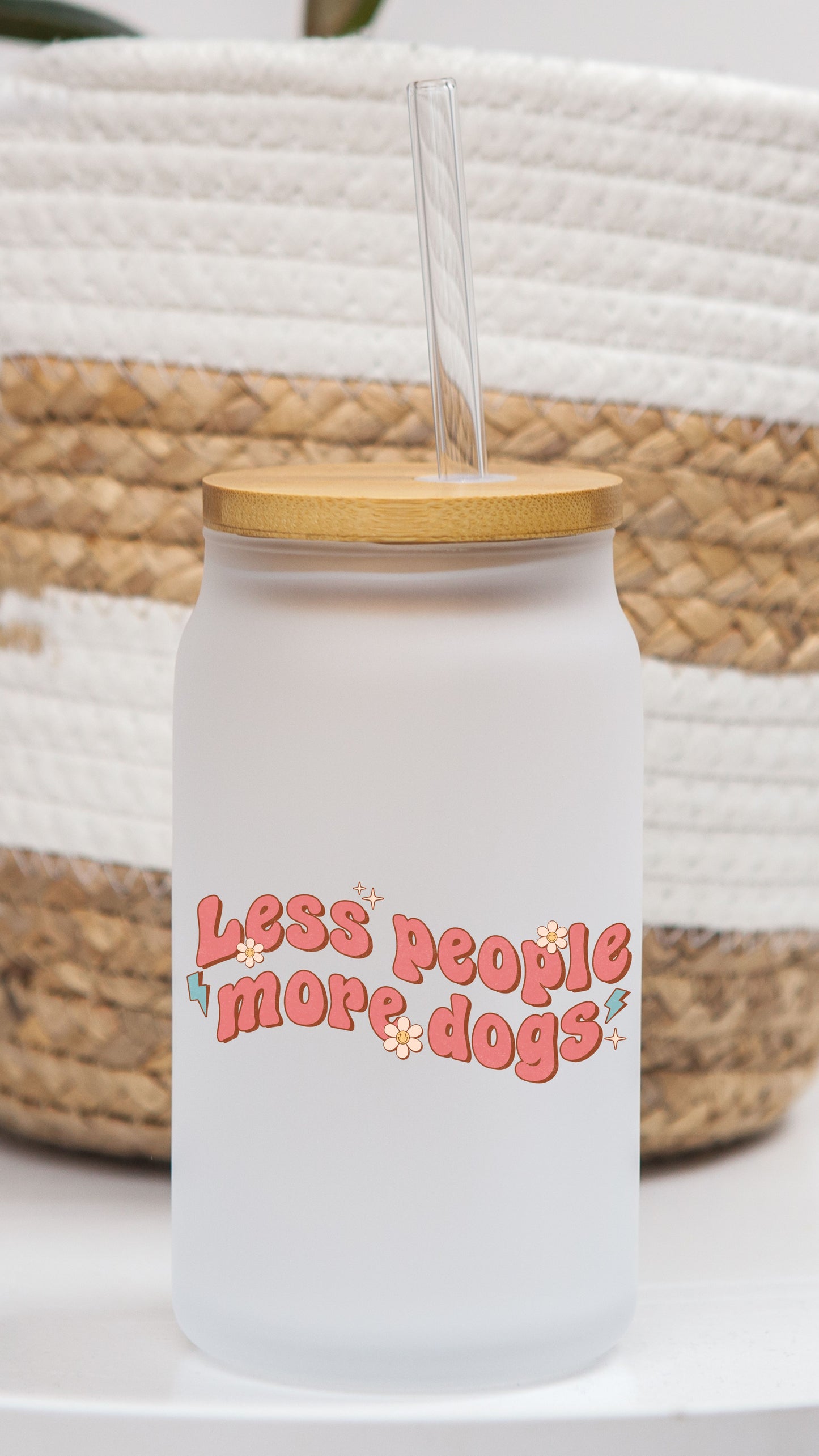 16 oz Frosted Glass Can | Dog Lover (9 Options)