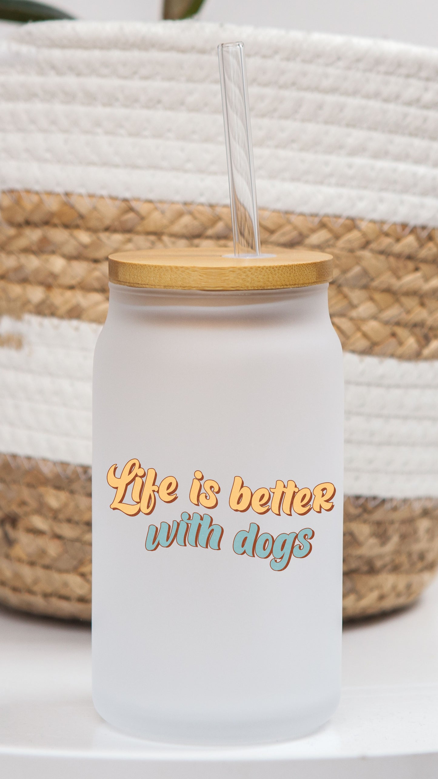 16 oz Frosted Glass Can | Dog Lover (9 Options)