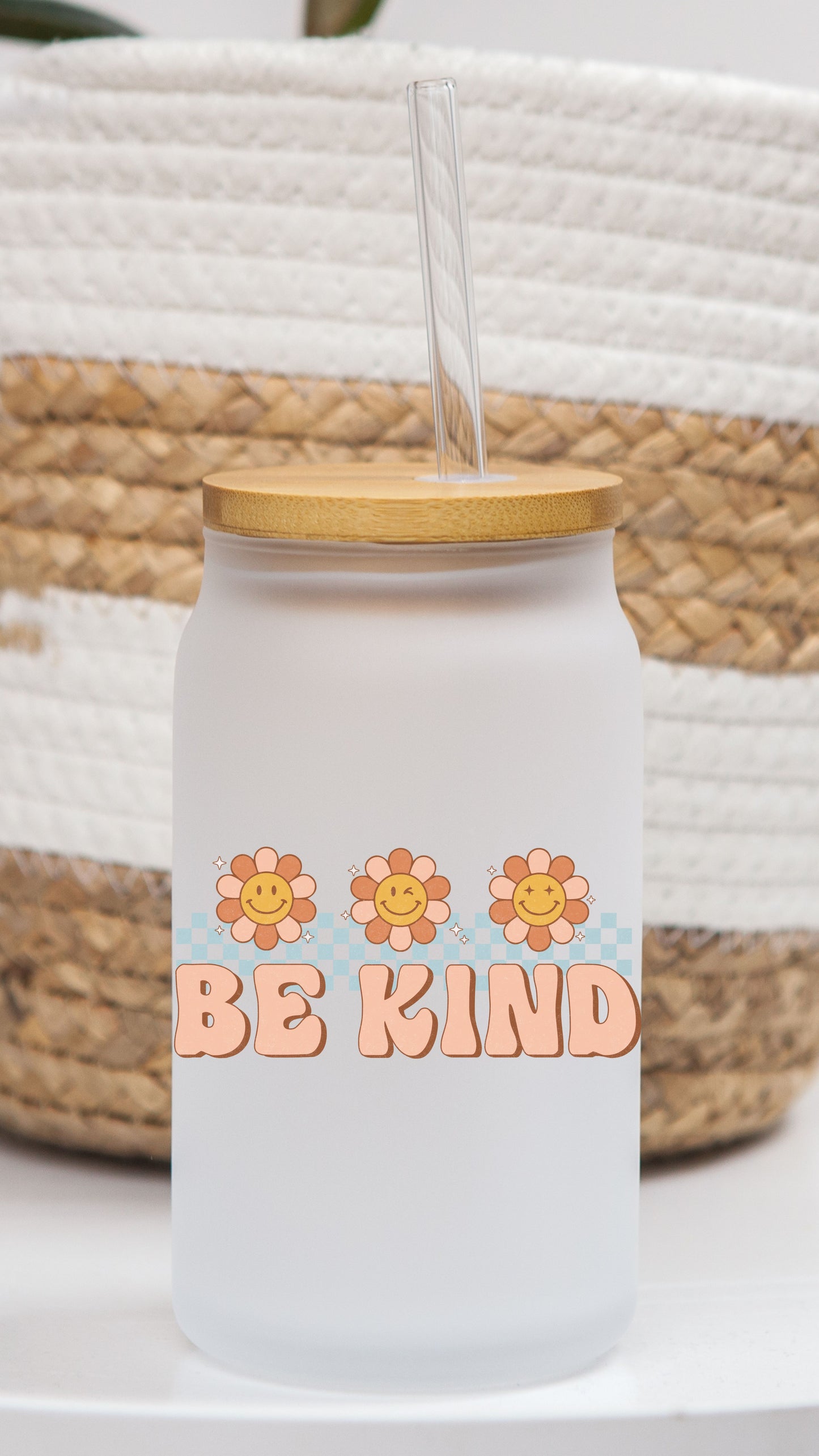 16 oz Frosted Glass Can | Retro Be Kind (9 Options)