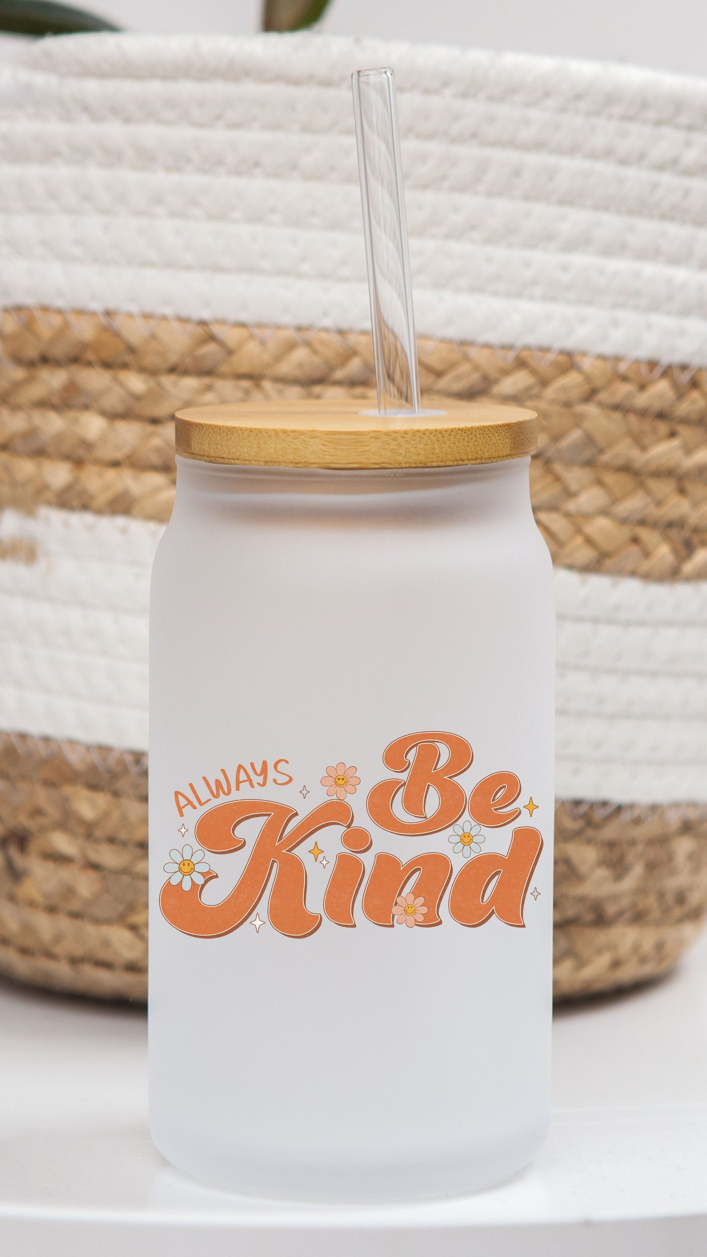 16 oz Frosted Glass Can | Retro Be Kind (9 Options)