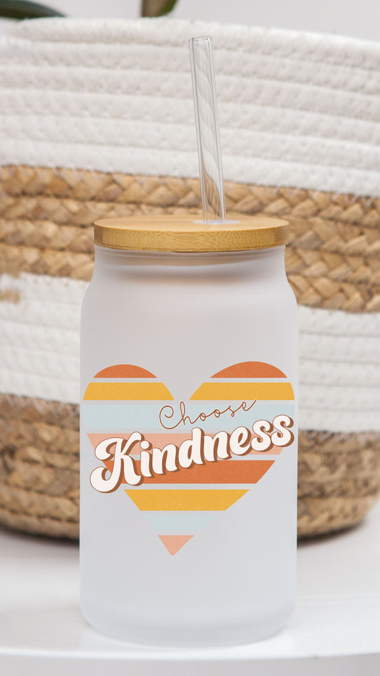 16 oz Frosted Glass Can | Retro Be Kind (9 Options)