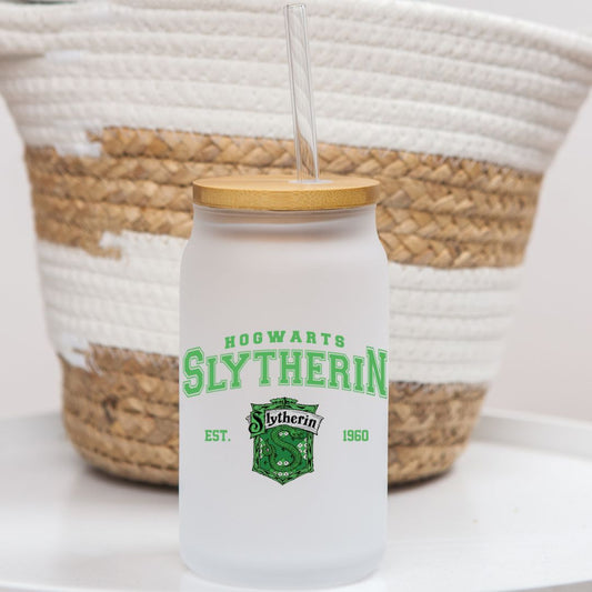 16 oz frosted glass can | HP Houses (4 options)