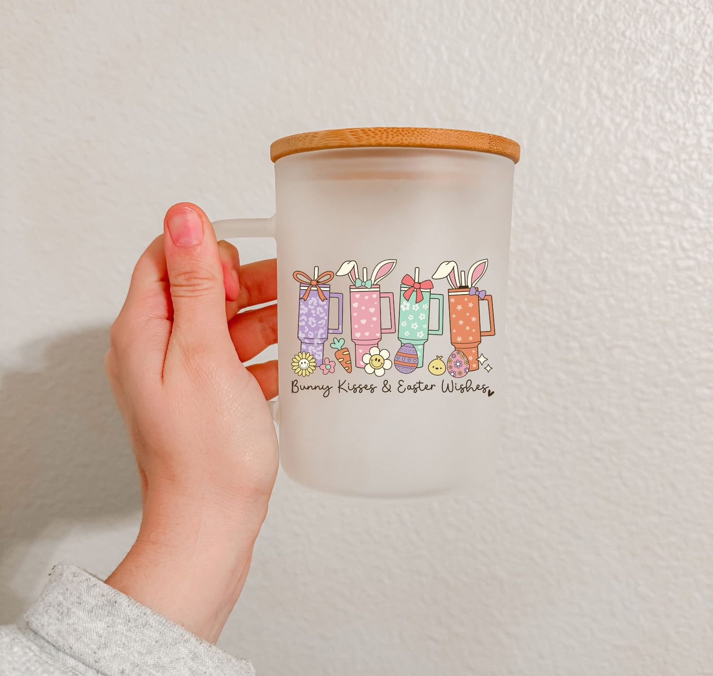 17 oz Frosted Glass Mug | Groovy Easter (11 Options)