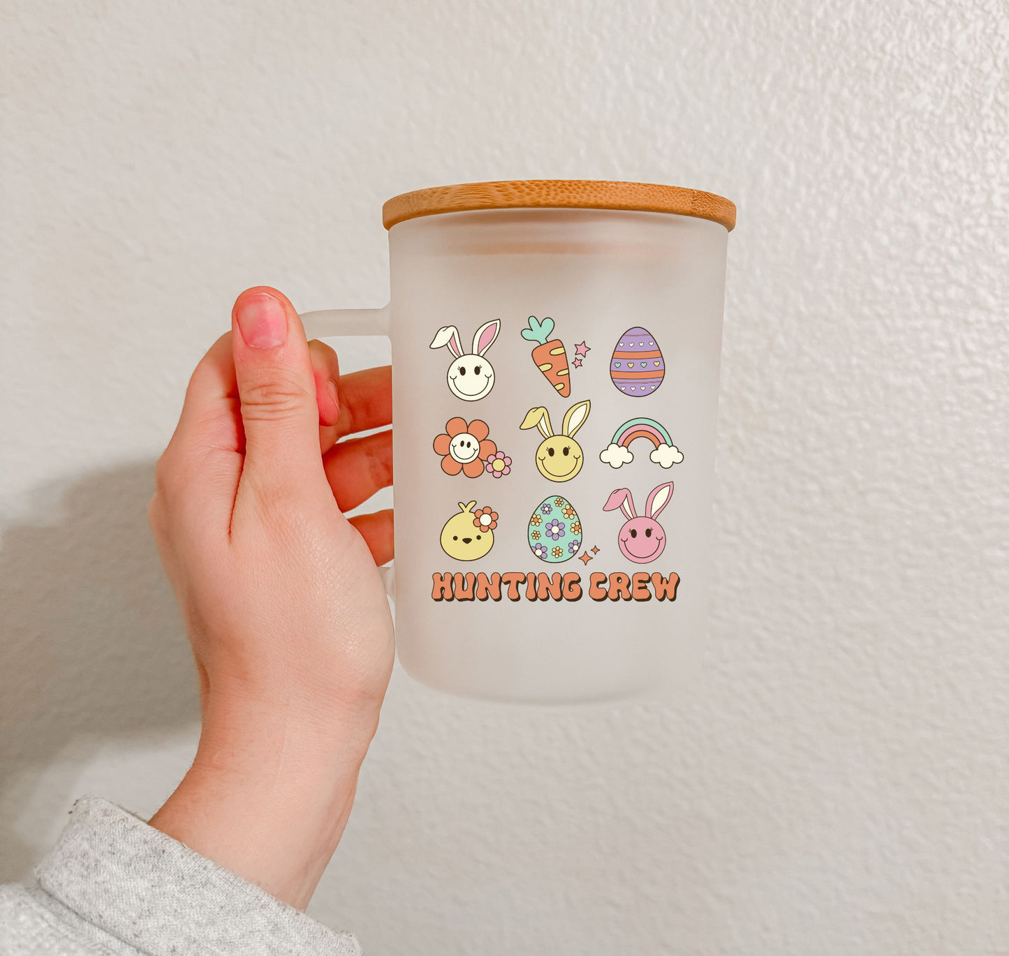 17 oz Frosted Glass Mug | Groovy Easter (11 Options)