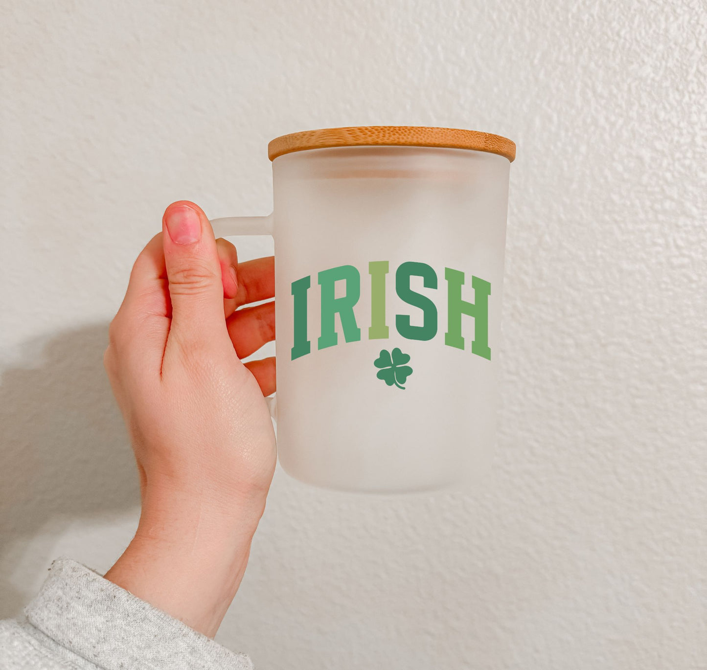 17 oz Frosted Glass Mug | St. Patty's (28 Options)