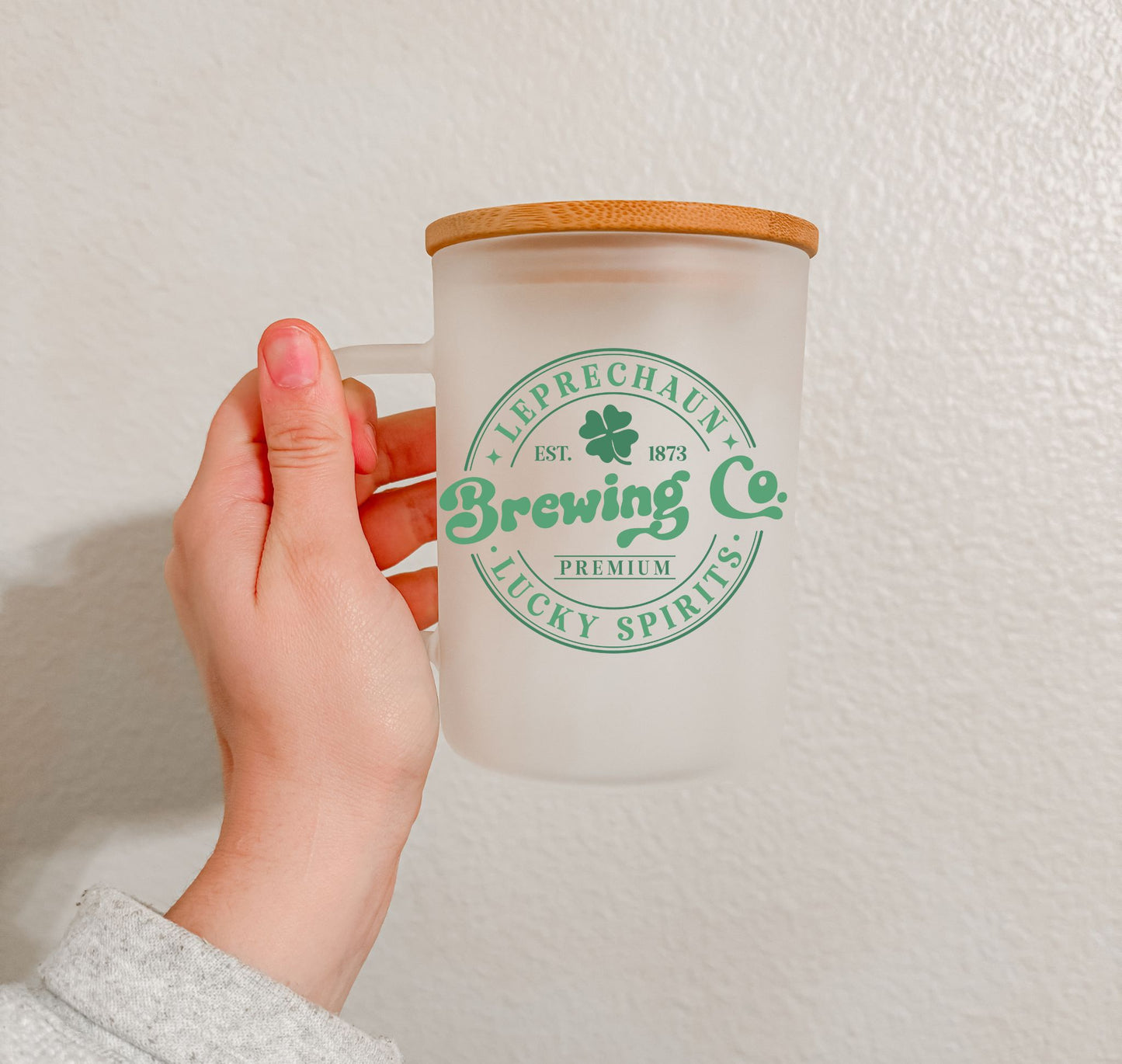 17 oz Frosted Glass Mug | St. Patty's (28 Options)