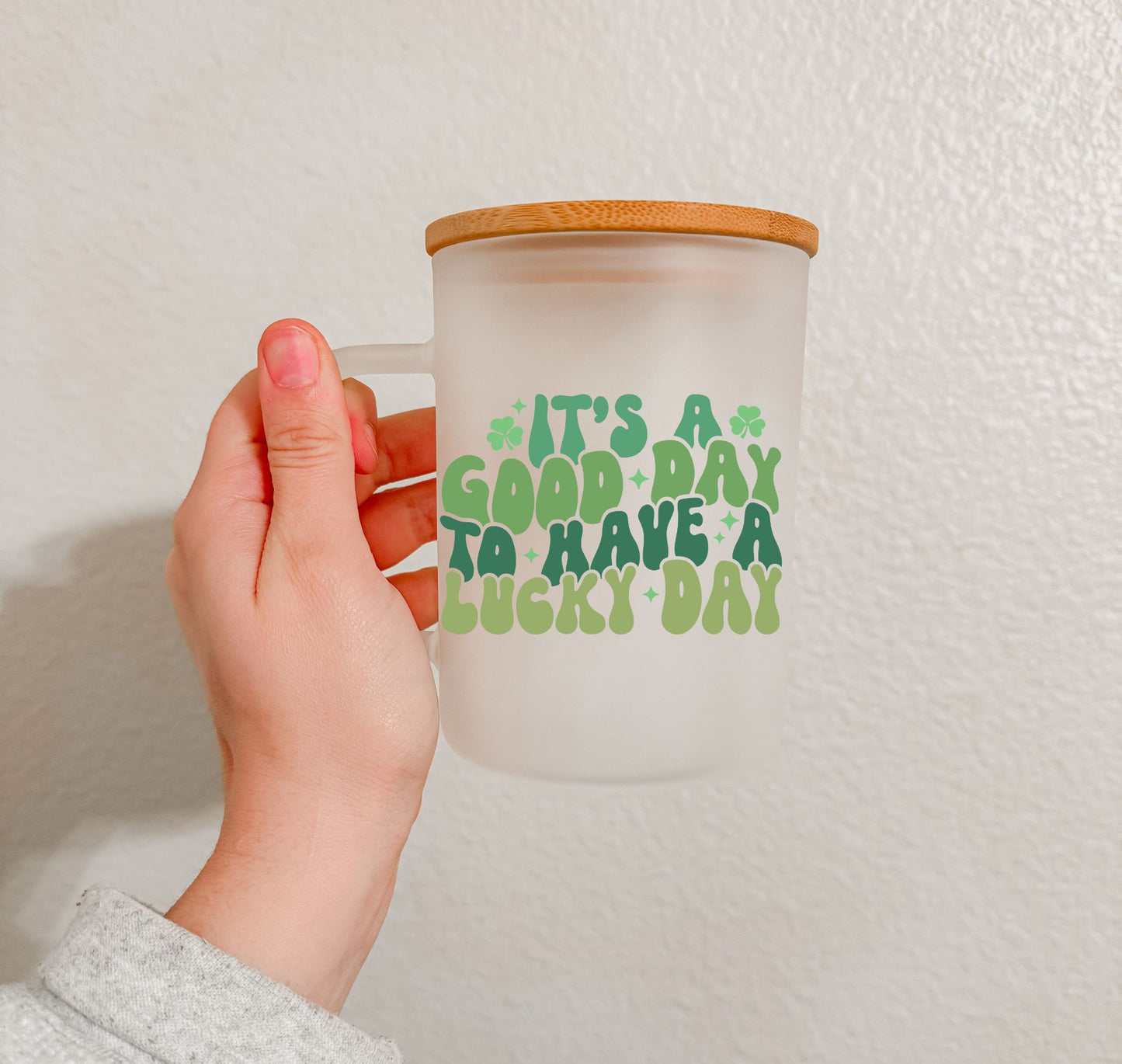 17 oz Frosted Glass Mug | St. Patty's (28 Options)