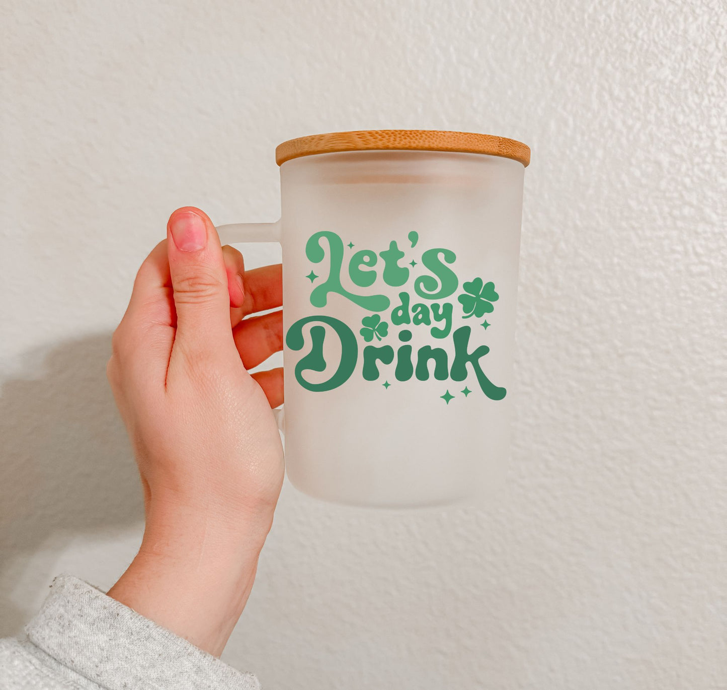 17 oz Frosted Glass Mug | St. Patty's (28 Options)